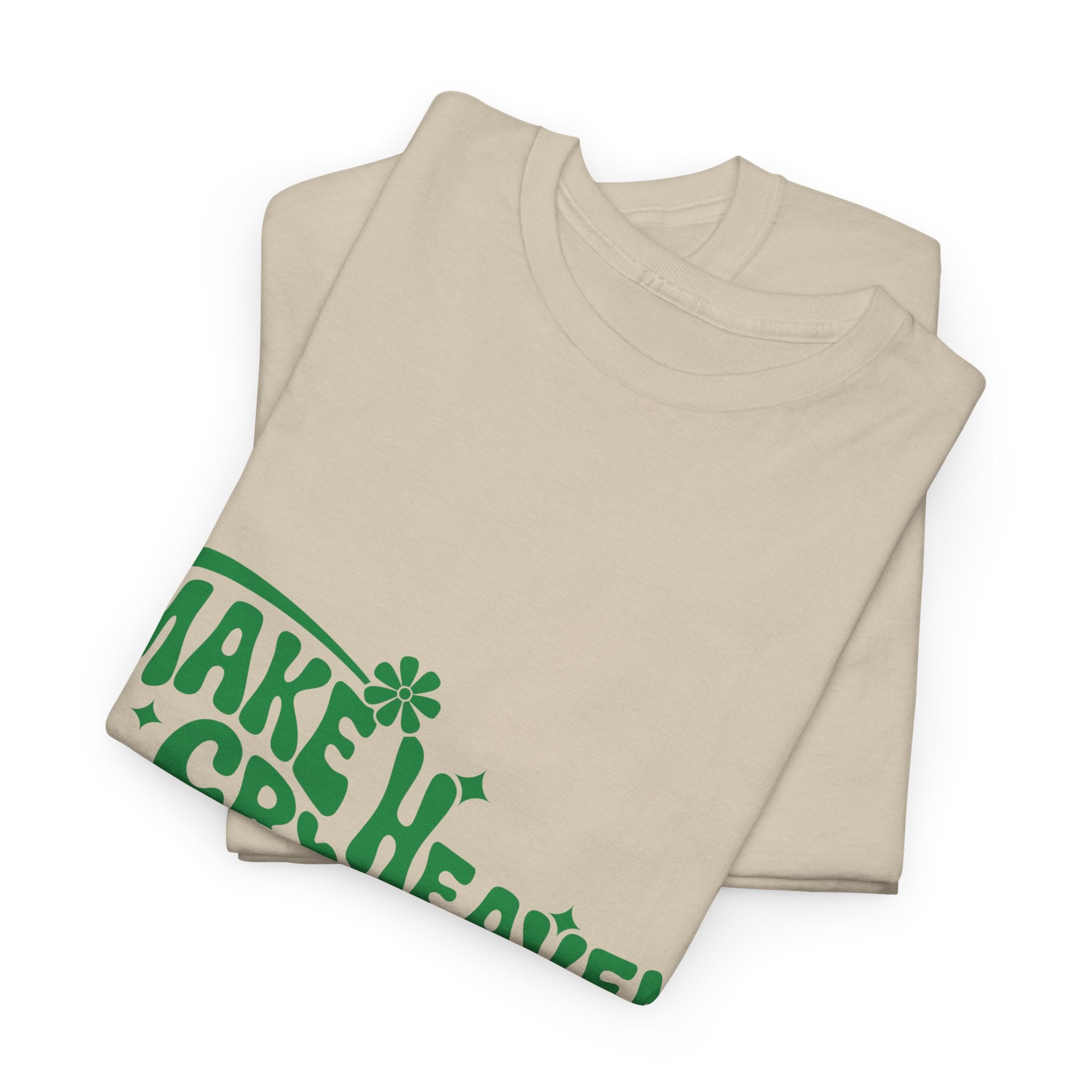 Make Heaven Crowded Retro Floral Christian Unisex Cotton T-Shirt