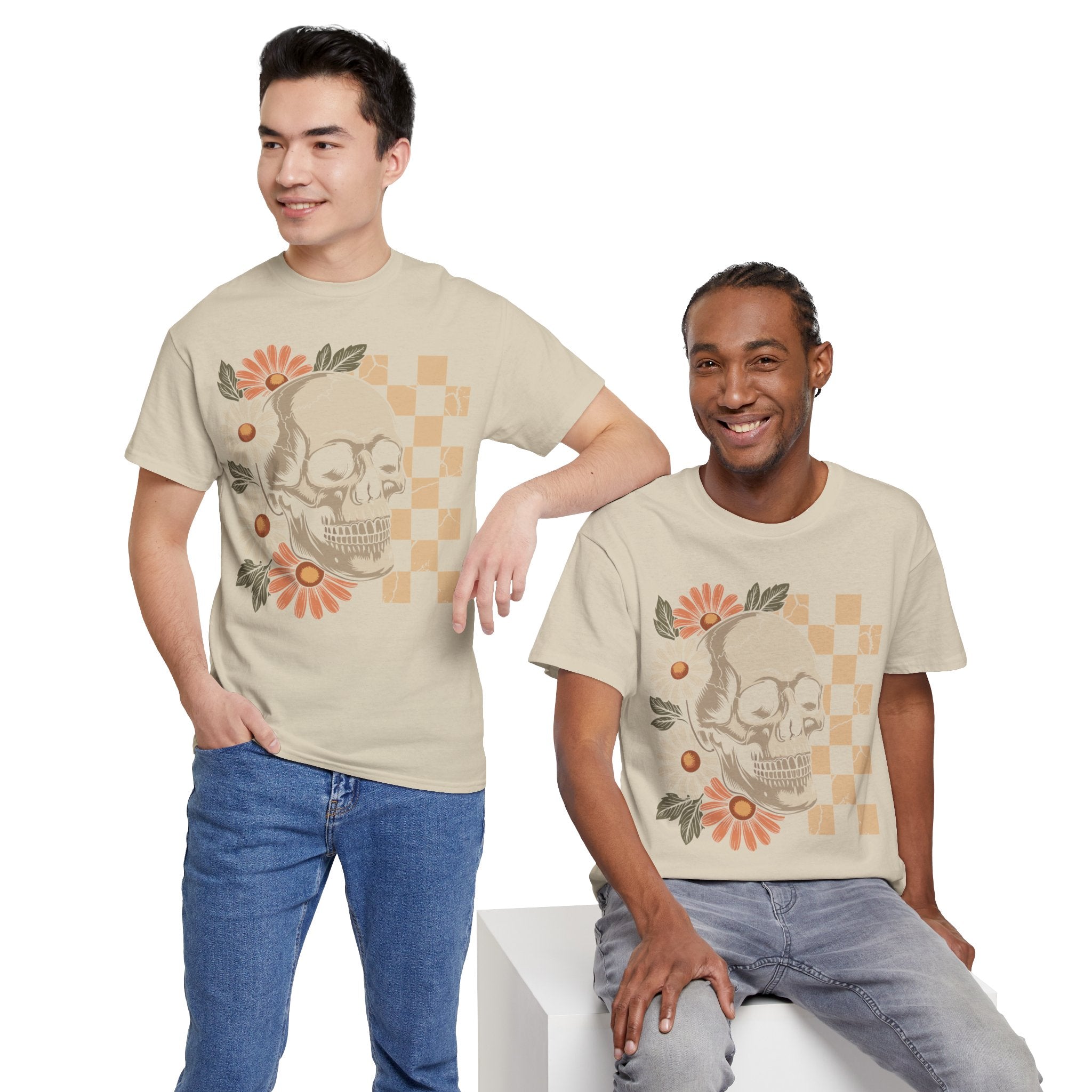 Skull Daisy Unisex Cotton Tshirt
