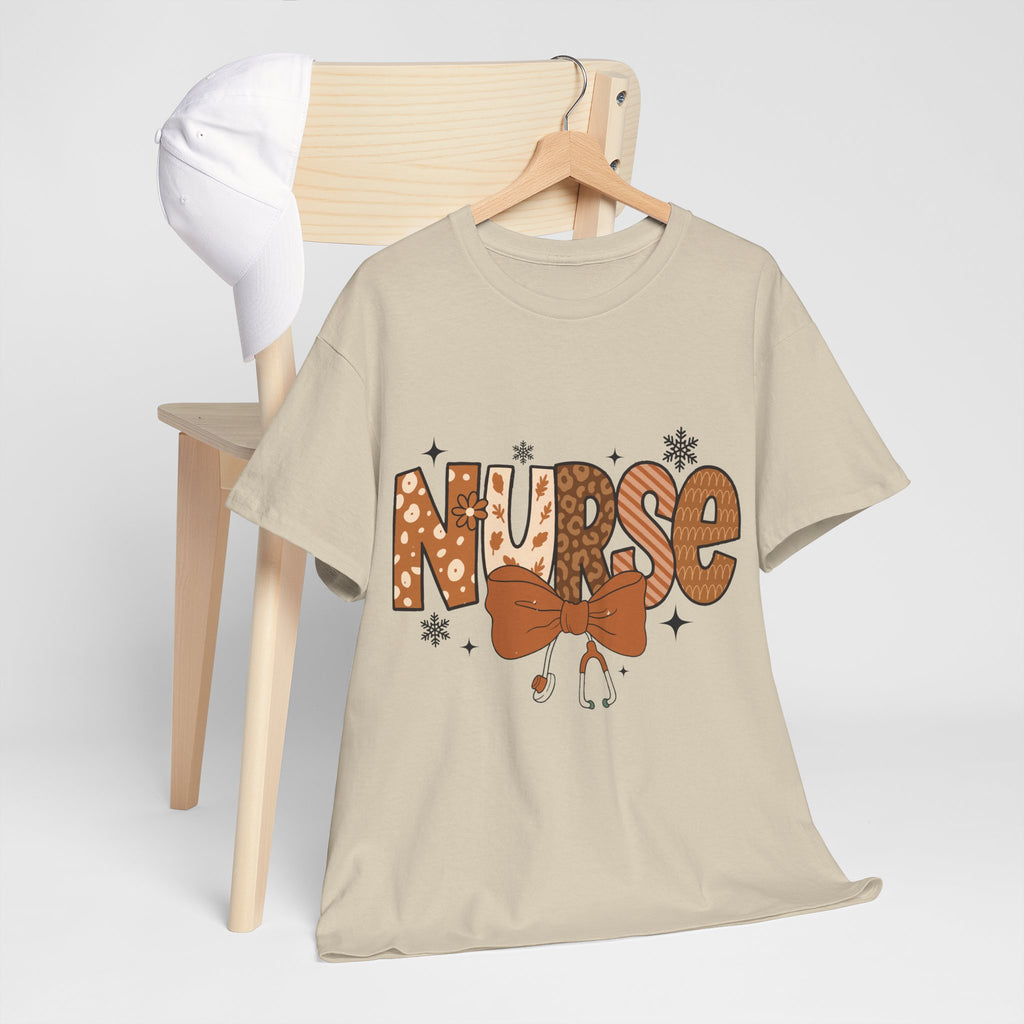 NURSE Fall Stethoscope Tee — Brown Autumn Nurse Unisex CottonT shirt