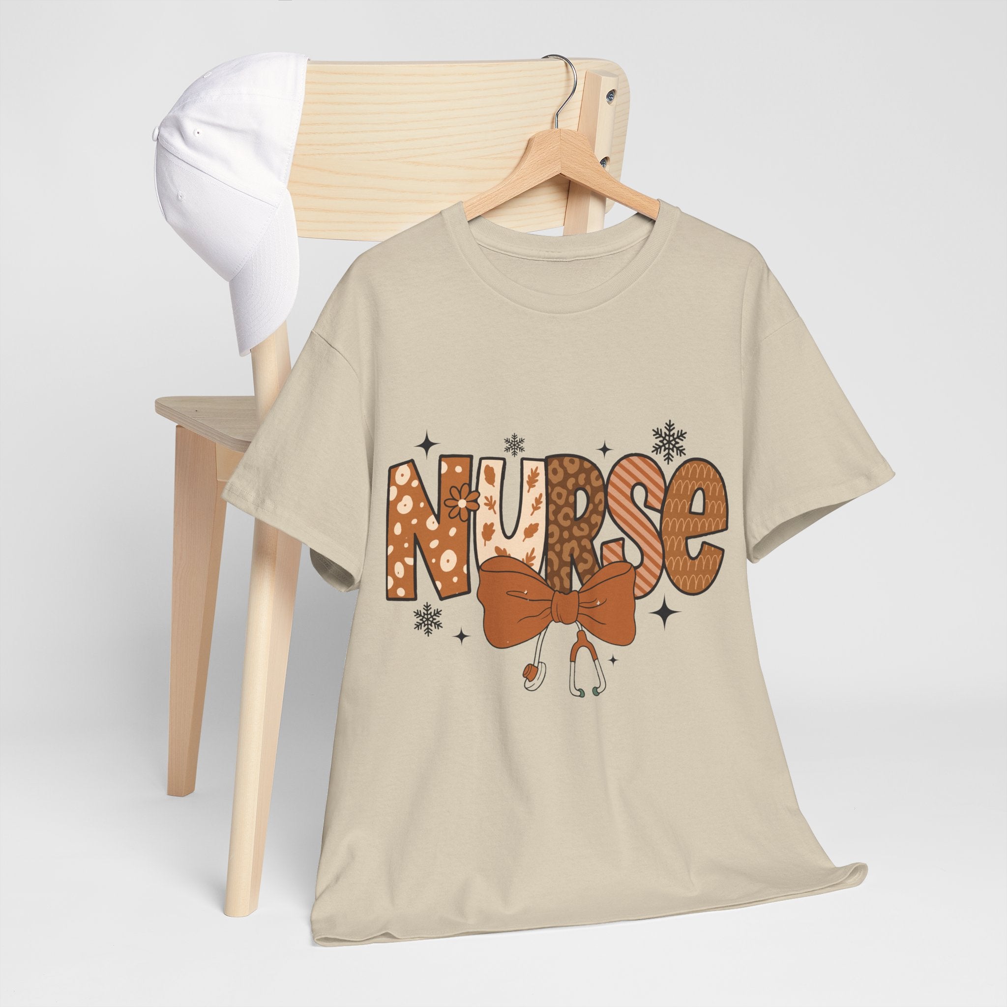NURSE Fall Stethoscope Tee — Brown Autumn Nurse Unisex CottonT shirt