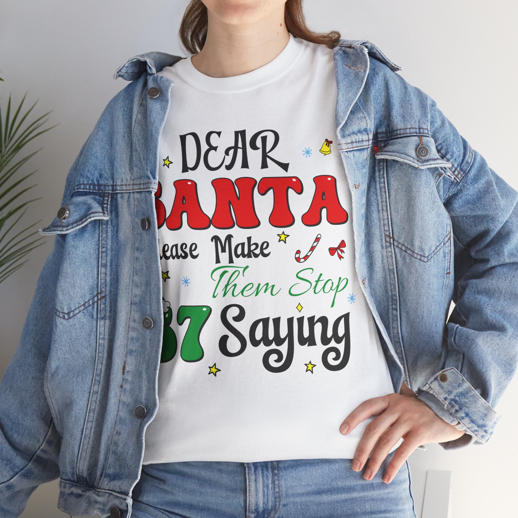 Santa 67 Them Stop Christmas Unisex Cotton Tee