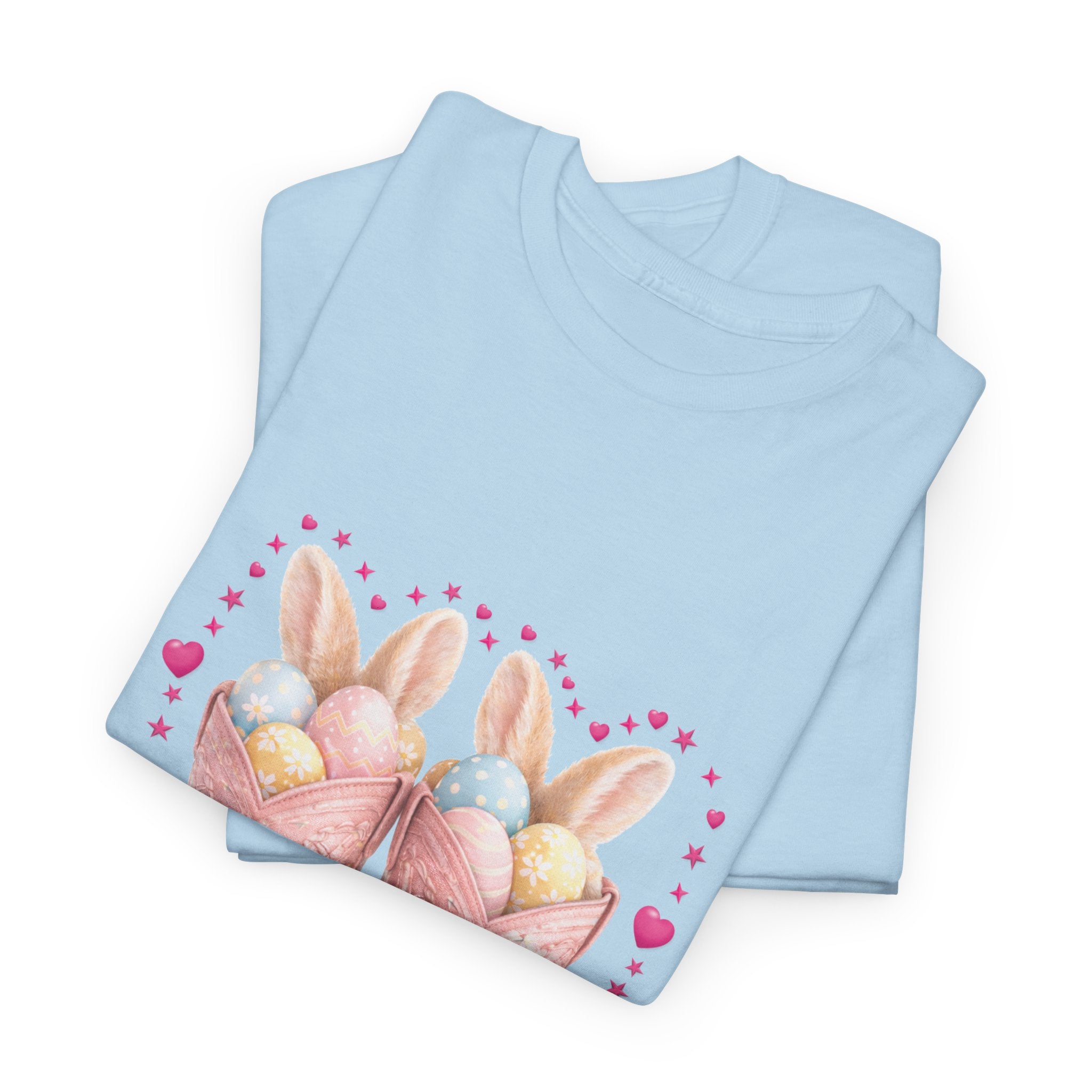 Easter Pink Western Boots Tee — Pastel Bunny Eggs & Bows Unisex Cotton Tee