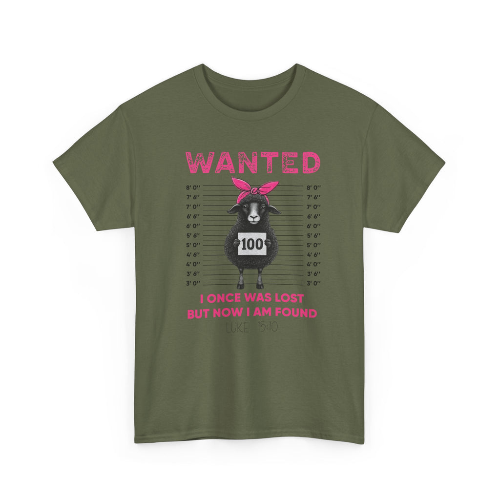 WANTED Black Sheep 'I Once Was Lost But Now I Am Found' Unisex Cotton T-Shirt