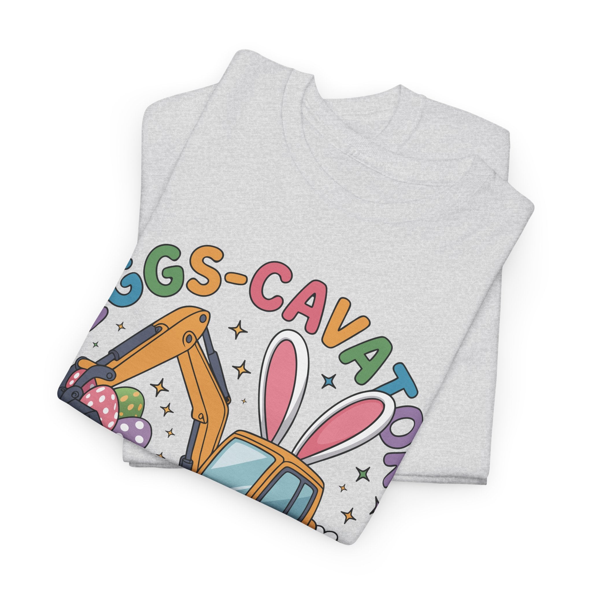 Easter 'Eggs-cavator Crew' Kids Tee — Excavator Bunny & Eggs Unisex Cotton Tee