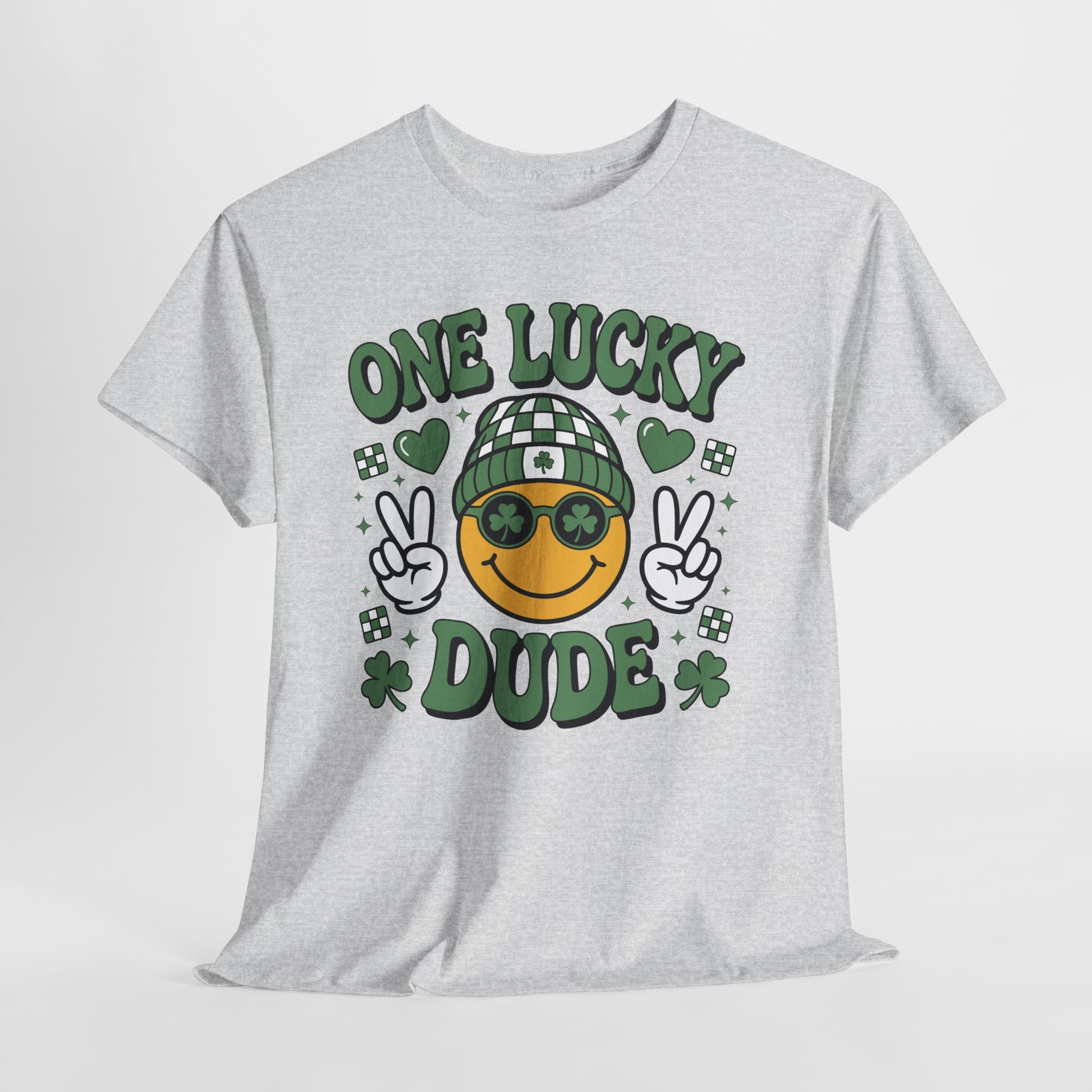 One Lucky Dude Shamrock Tee — St. Patrick's Day Smiley Unisex Cotton Tshirt