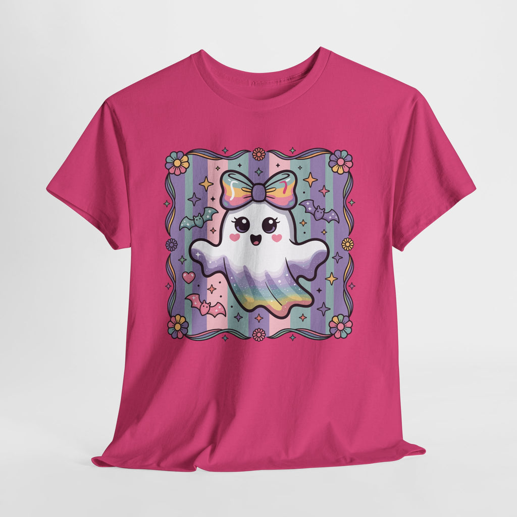 Pastel Ghost Rainbow Bow Unisex Cotton Tee