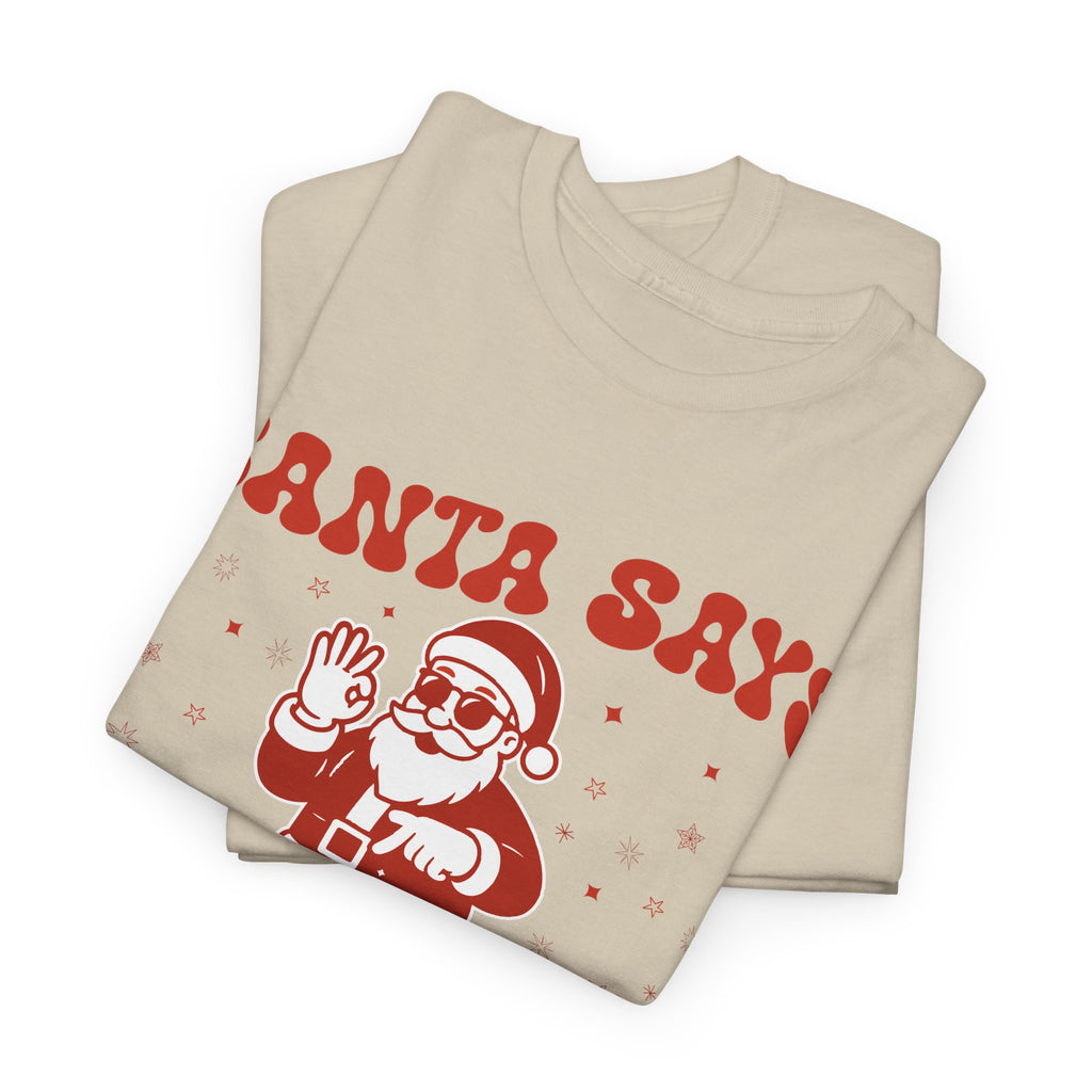 Retro 'Santa Says Six Seven' Christmas Unisex Cotton Tee