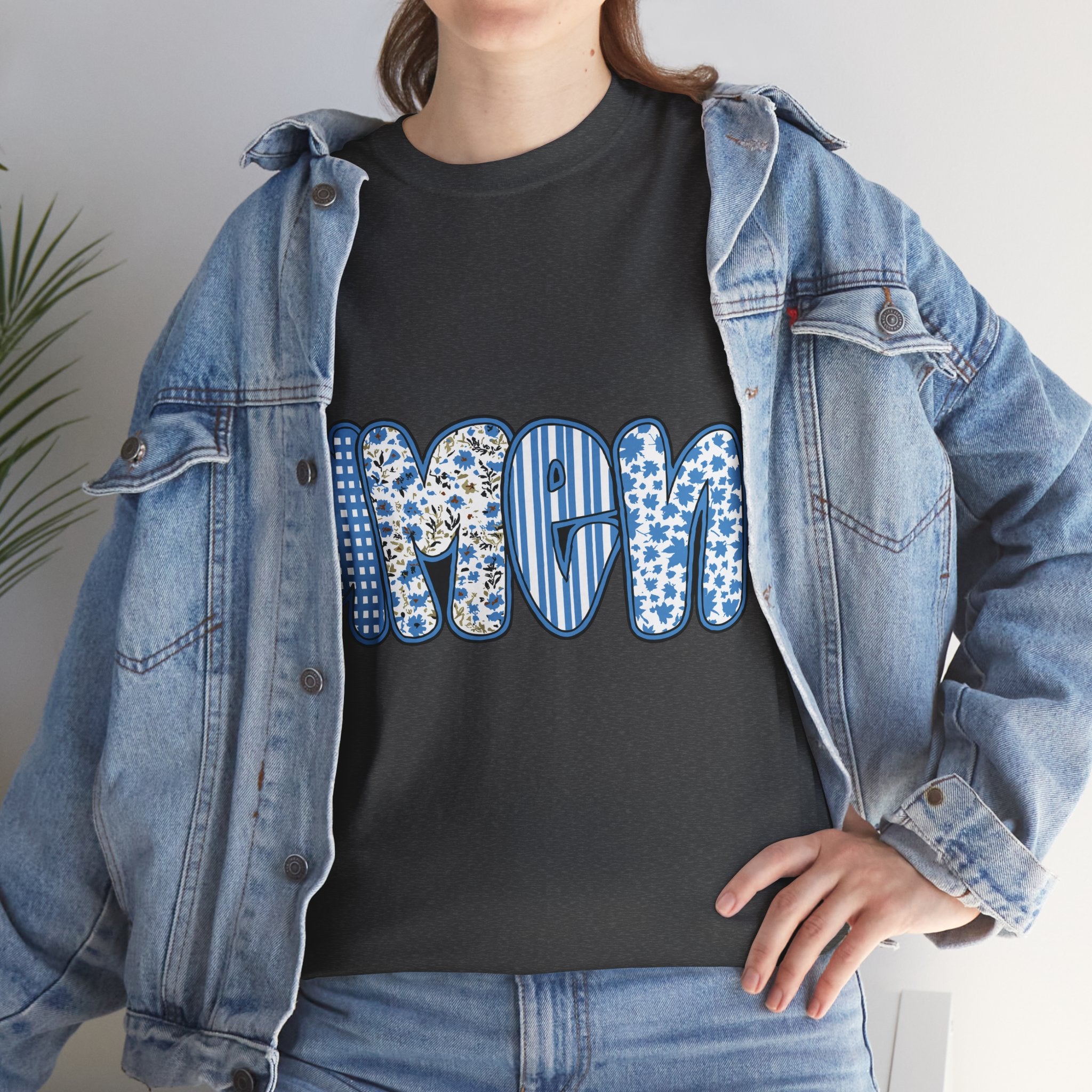 Amen Blue Floral Tee — Decorative Floral Lettering Christian Shirt Unisex Cotton Tee