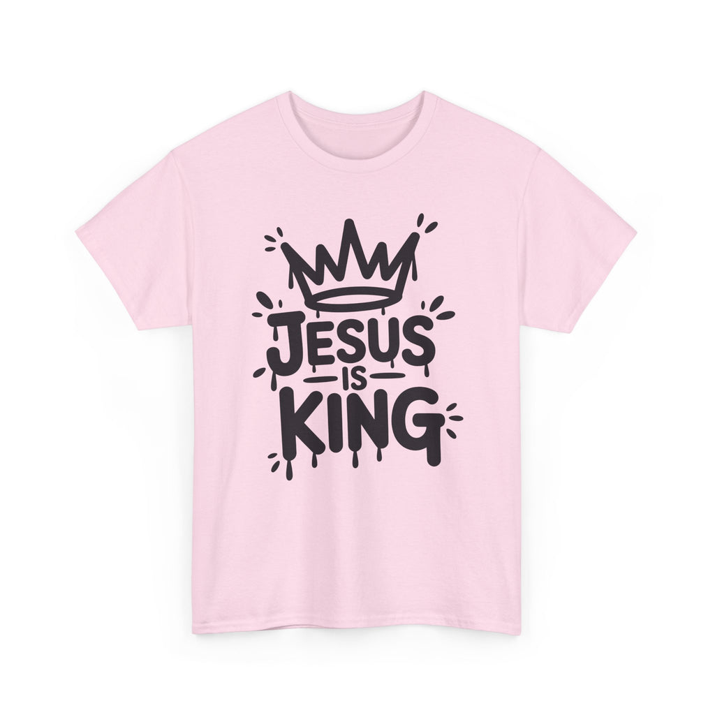 Jesus Is King Crown T-Shirt — Minimalist Christian Unisex Cotton Tee