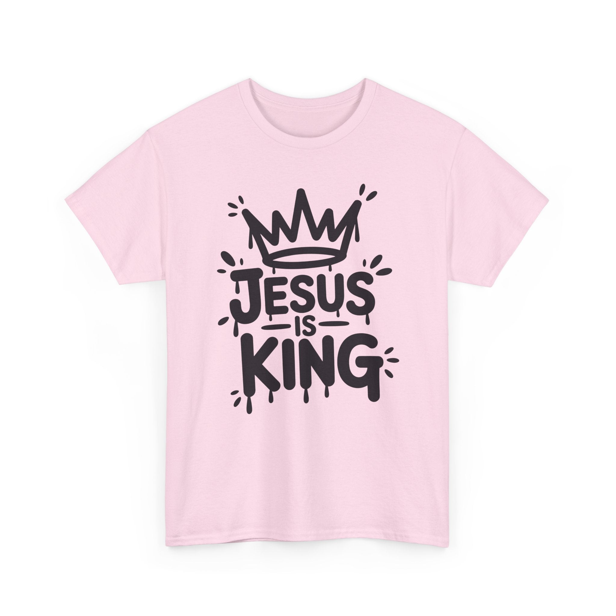 Jesus Is King Crown T-Shirt — Minimalist Christian Unisex Cotton Tee