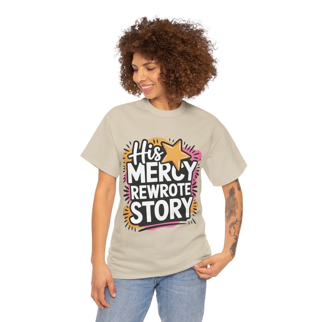 His Mercy Rewrote My Story Tee — Retro Christian Graphic T-Shirt