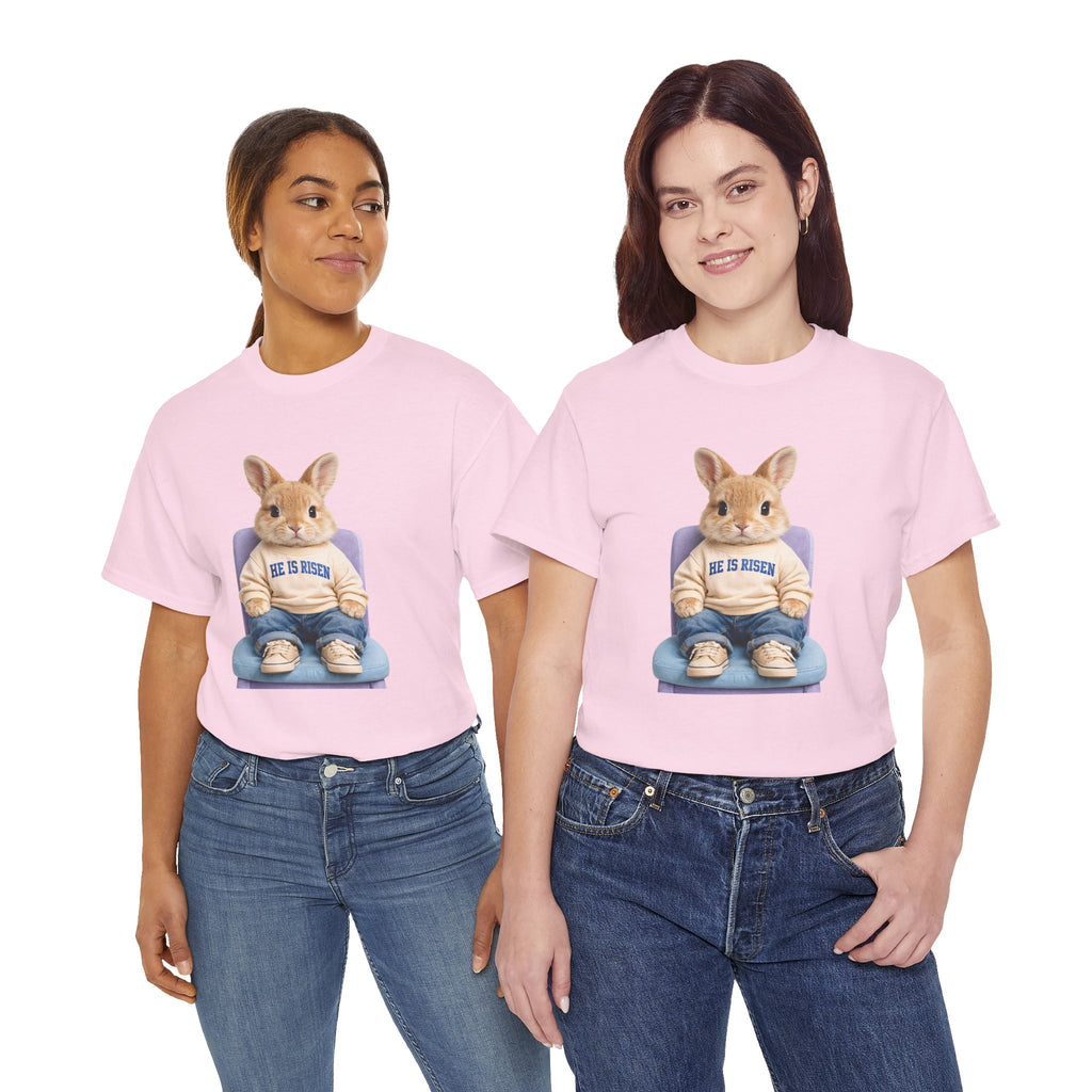 Easter 'He Is Risen' Bunny Unisex Cotton Tee