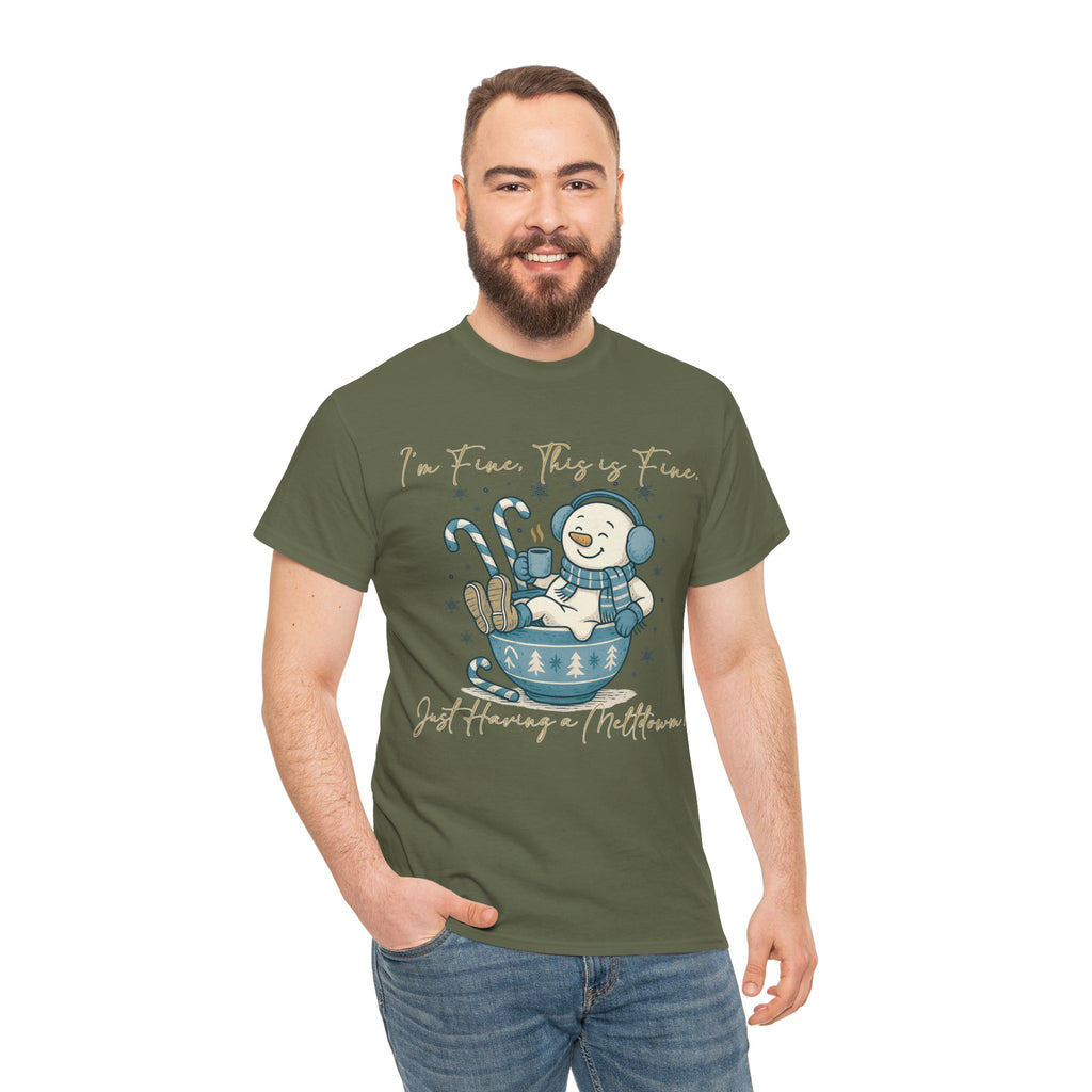 Snowman Hot Cocoa Unisex Cotton Tee