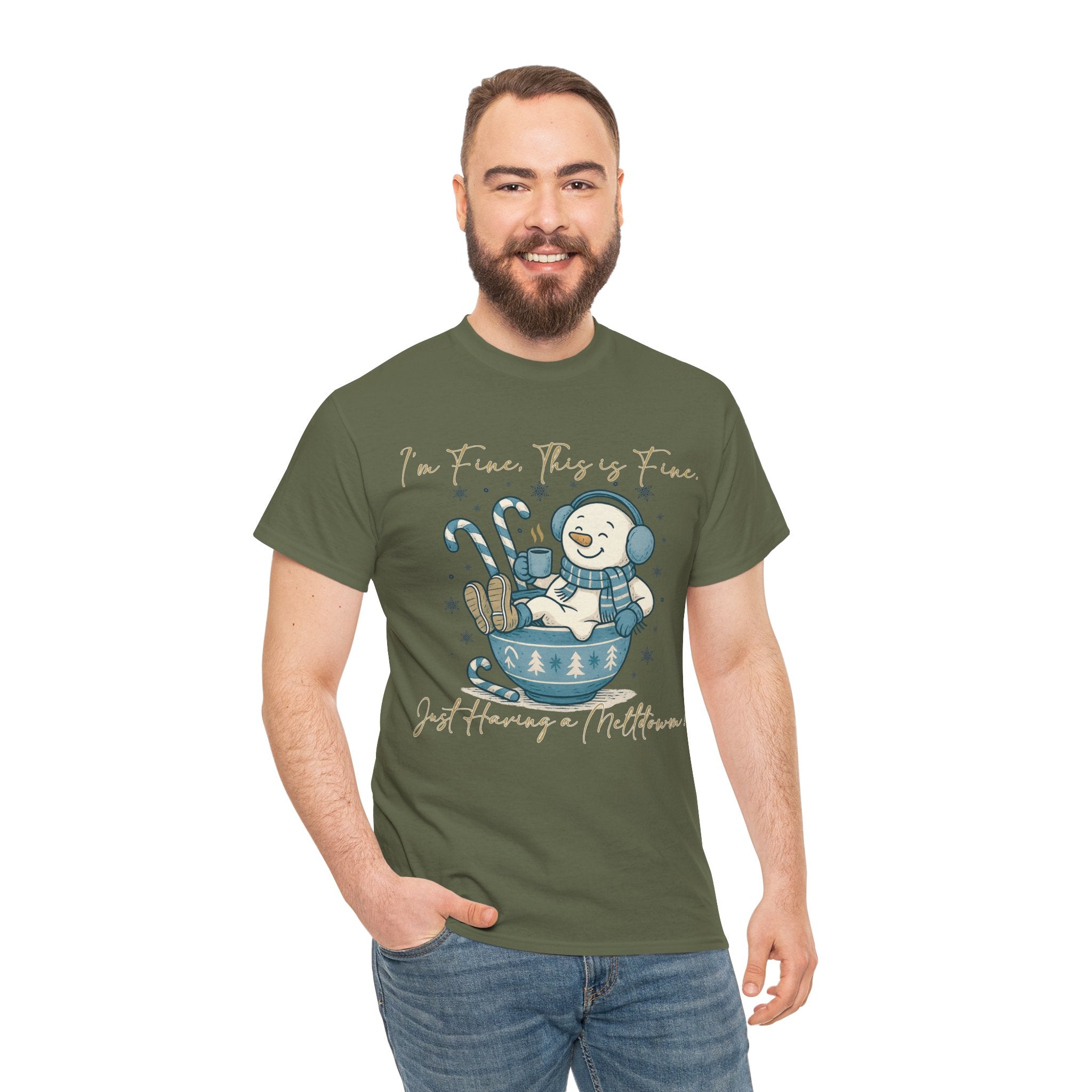 Snowman Hot Cocoa Unisex Cotton Tee