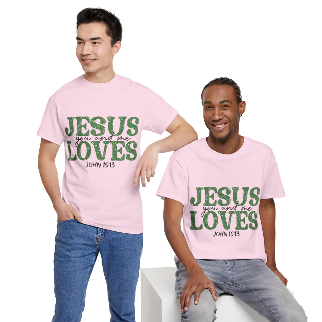 Jesus Loves Vintage Tee — Green Retro Christian Unisex Cotton T-Shirt