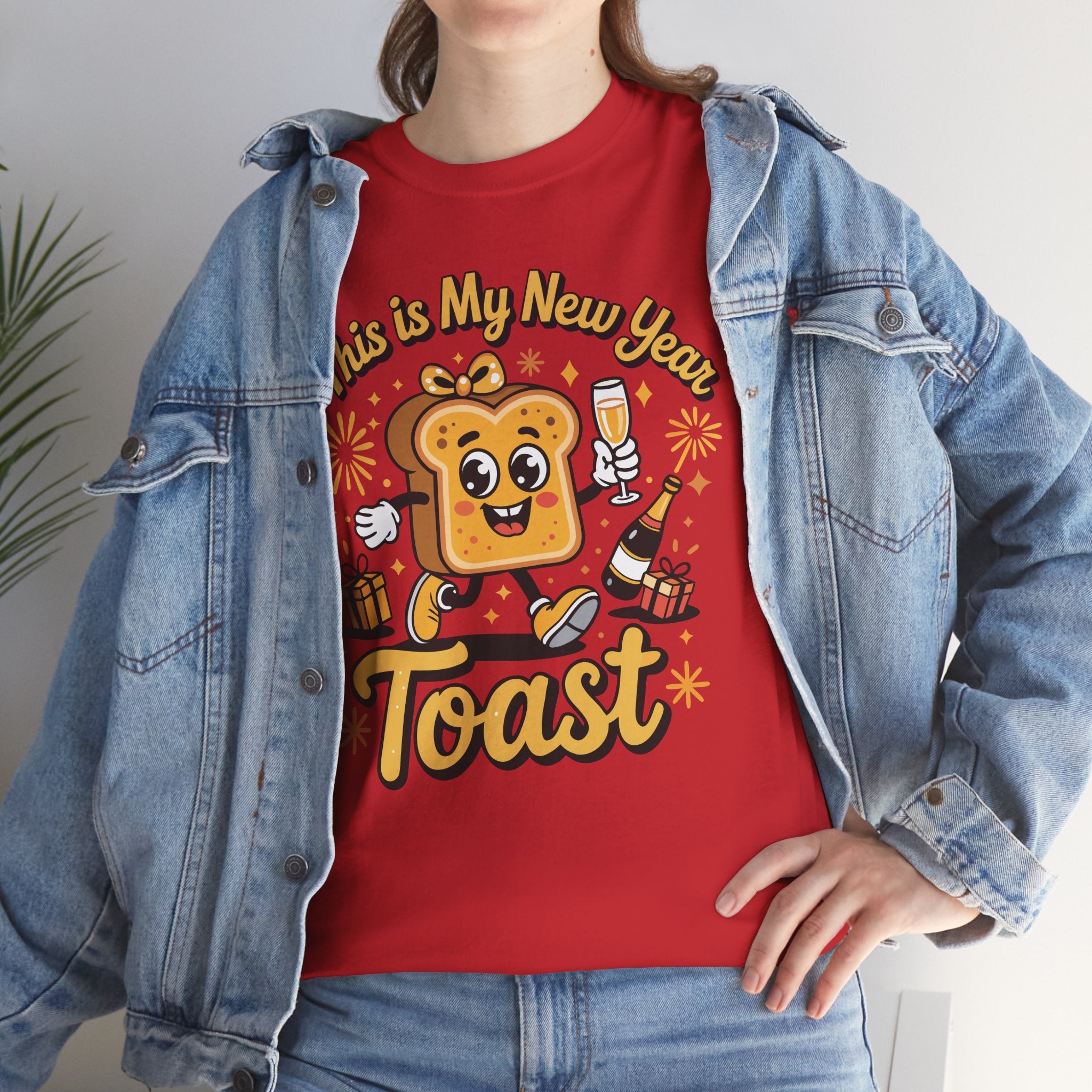 New Year Toast T-Shirt — "This Is My New Year Toast" Champagne & Fireworks Unisex Cotton Tee