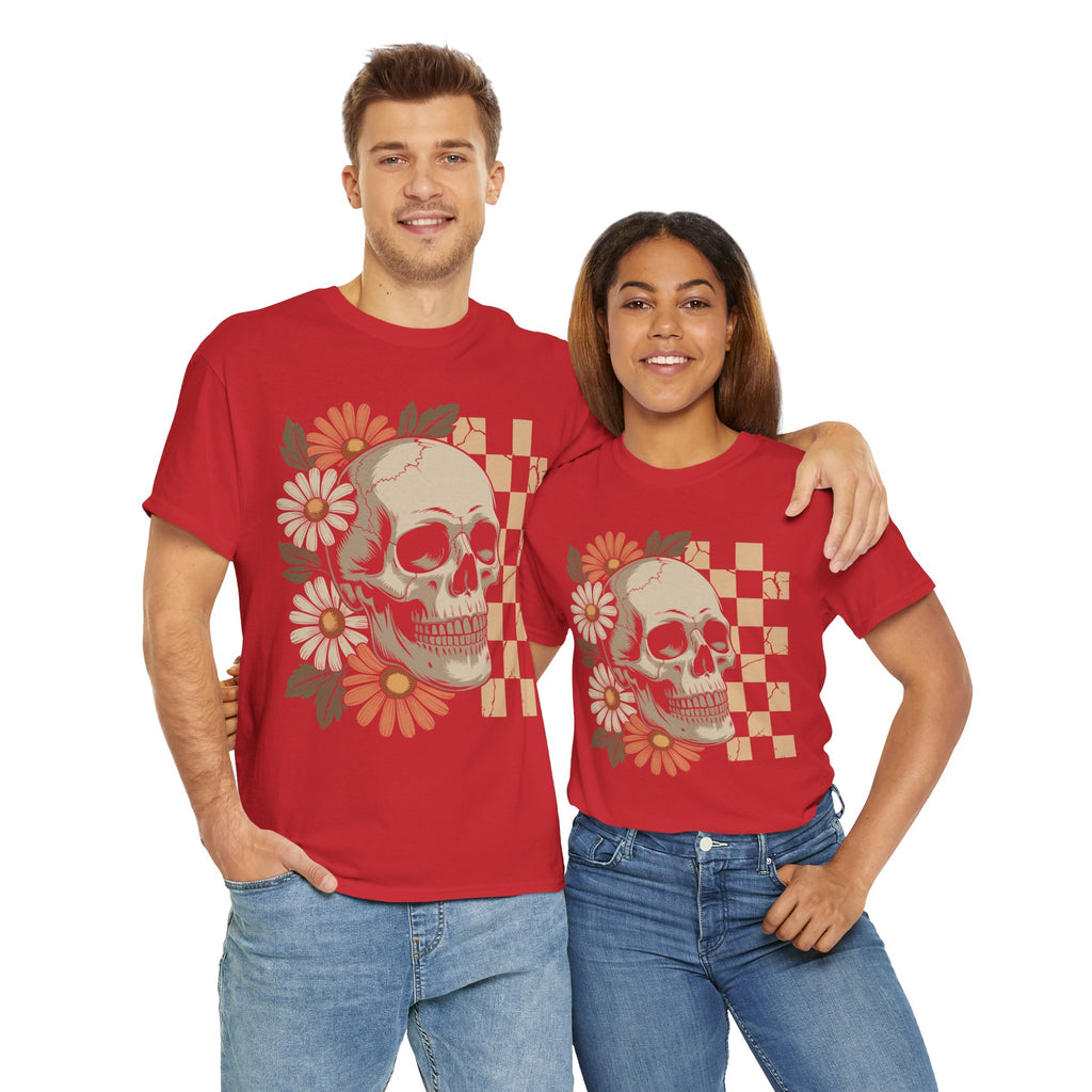 Skull Daisy Unisex Cotton Tshirt