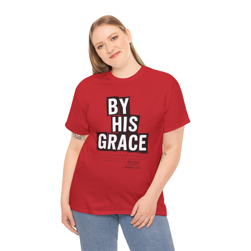 By His Grace tee — Minimalist Faith Christian Unisex Cotton T-Shirt