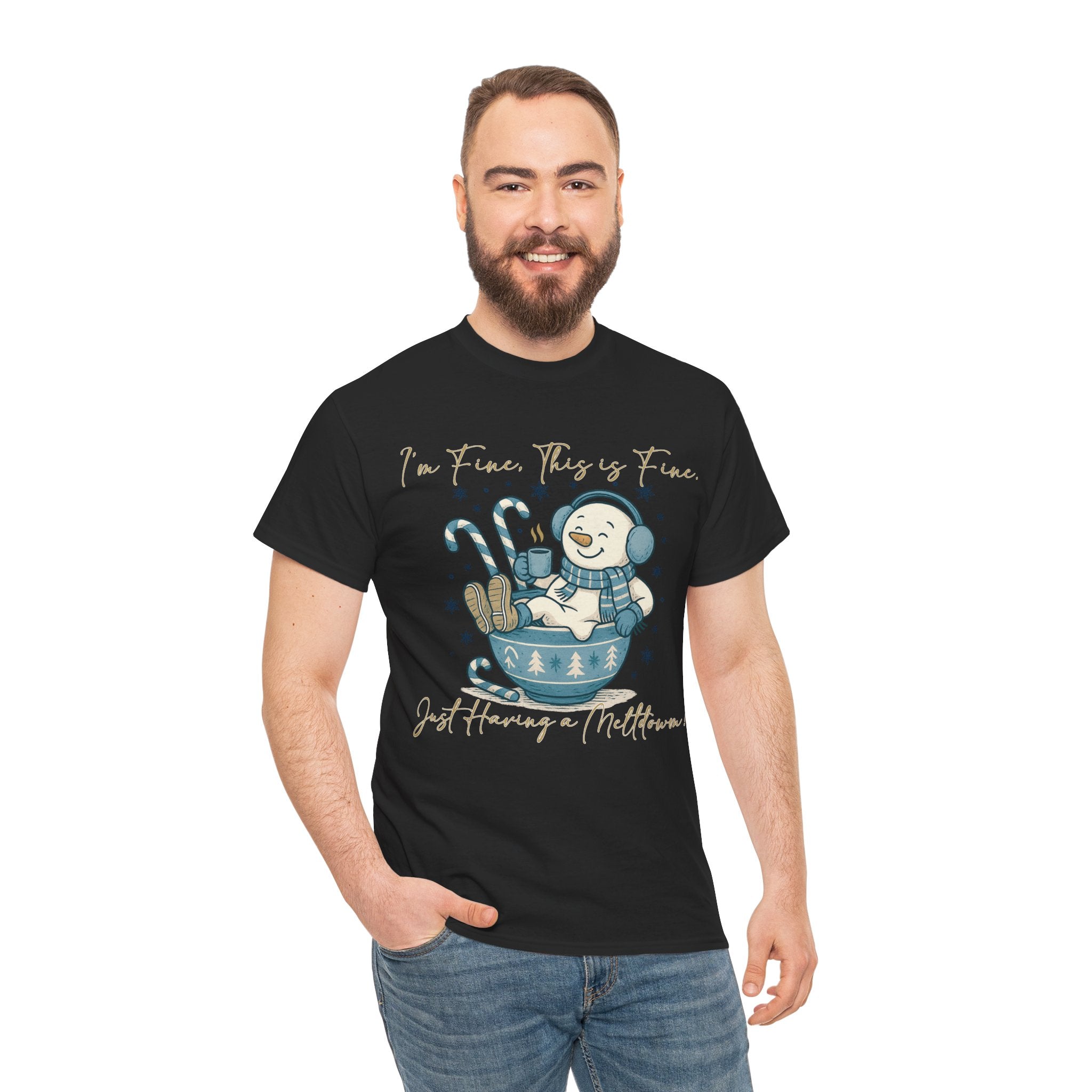 Snowman Hot Cocoa Unisex Cotton Tee