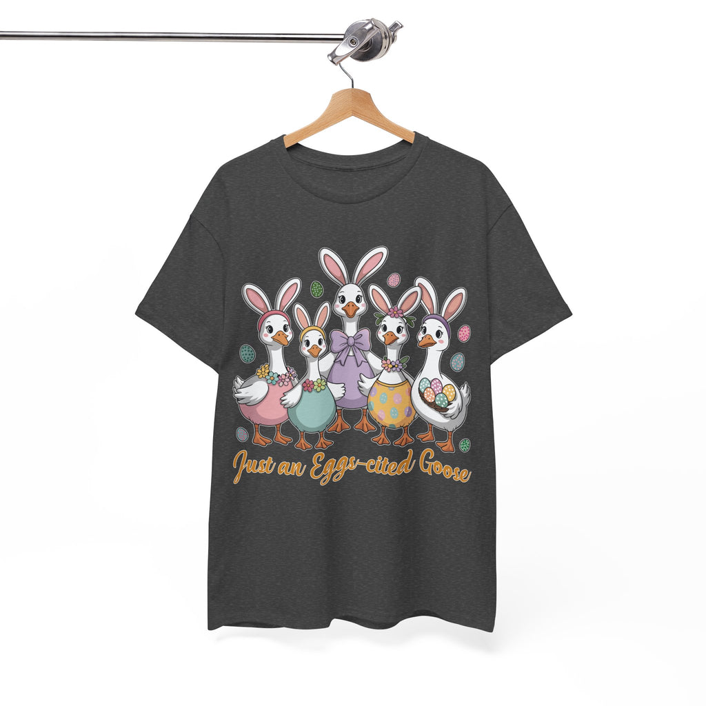Just an Eggs-cited Goose Easter Tee — Funny Geese in Bunny Ears Unisex Cotton Tee
