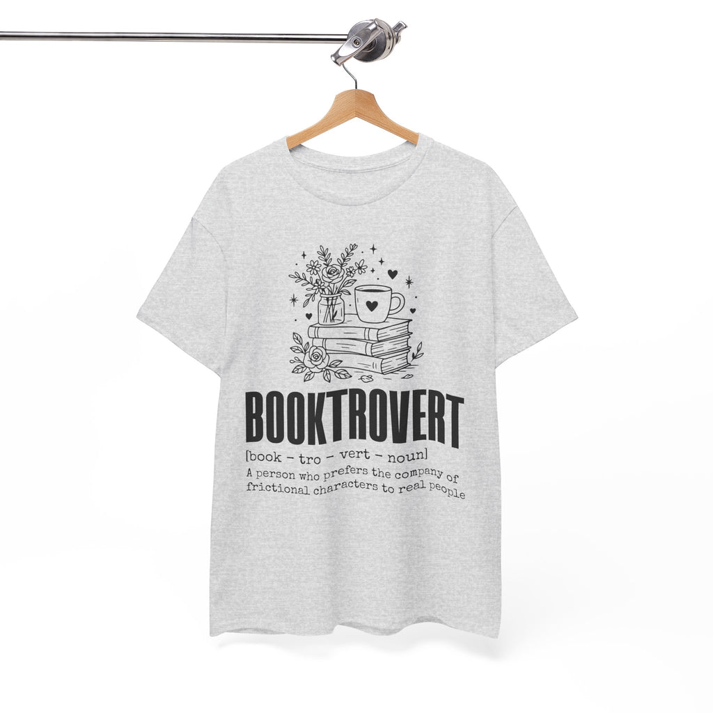 Booktrovert Graphic Tee — "Booktrovert" Definition, Books & Coffee Design Unisex Cotton Tee