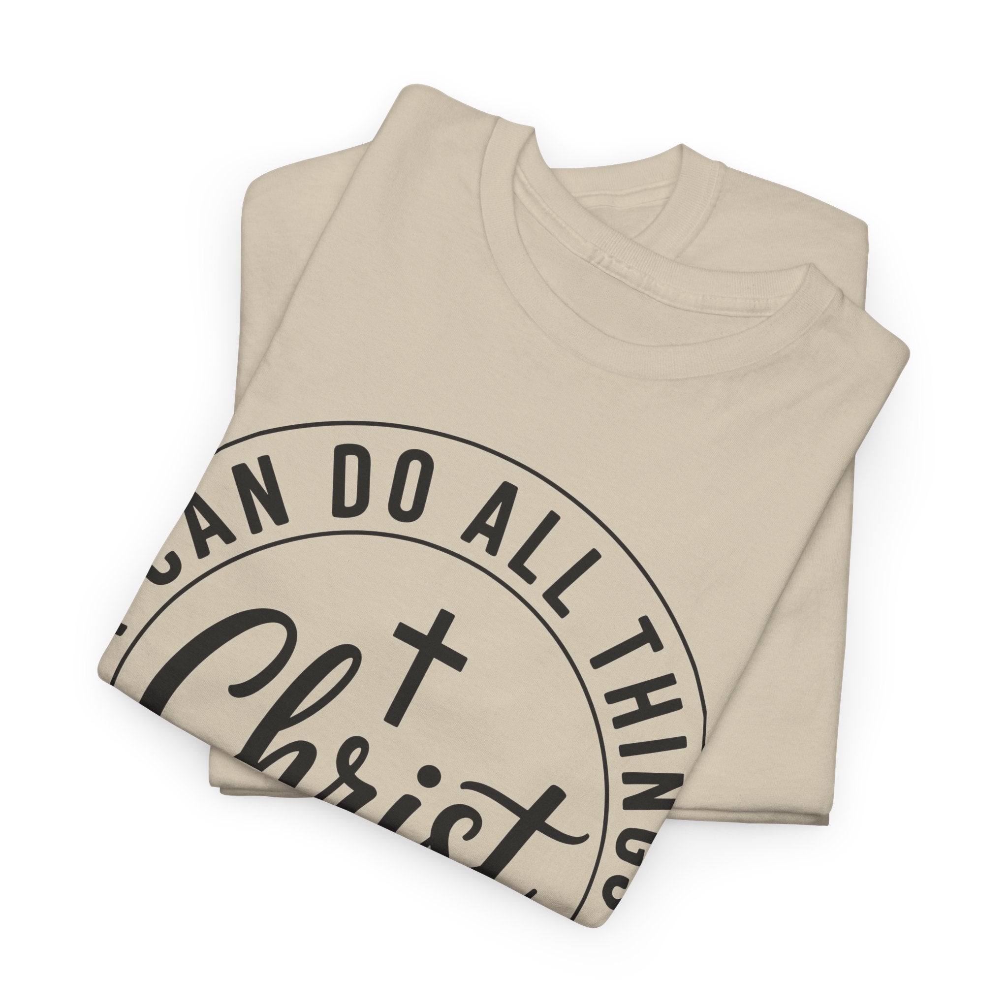 Christian Cross T‑Shirt — "I Can Do All Things Through Christ" Unisex Cotton tee