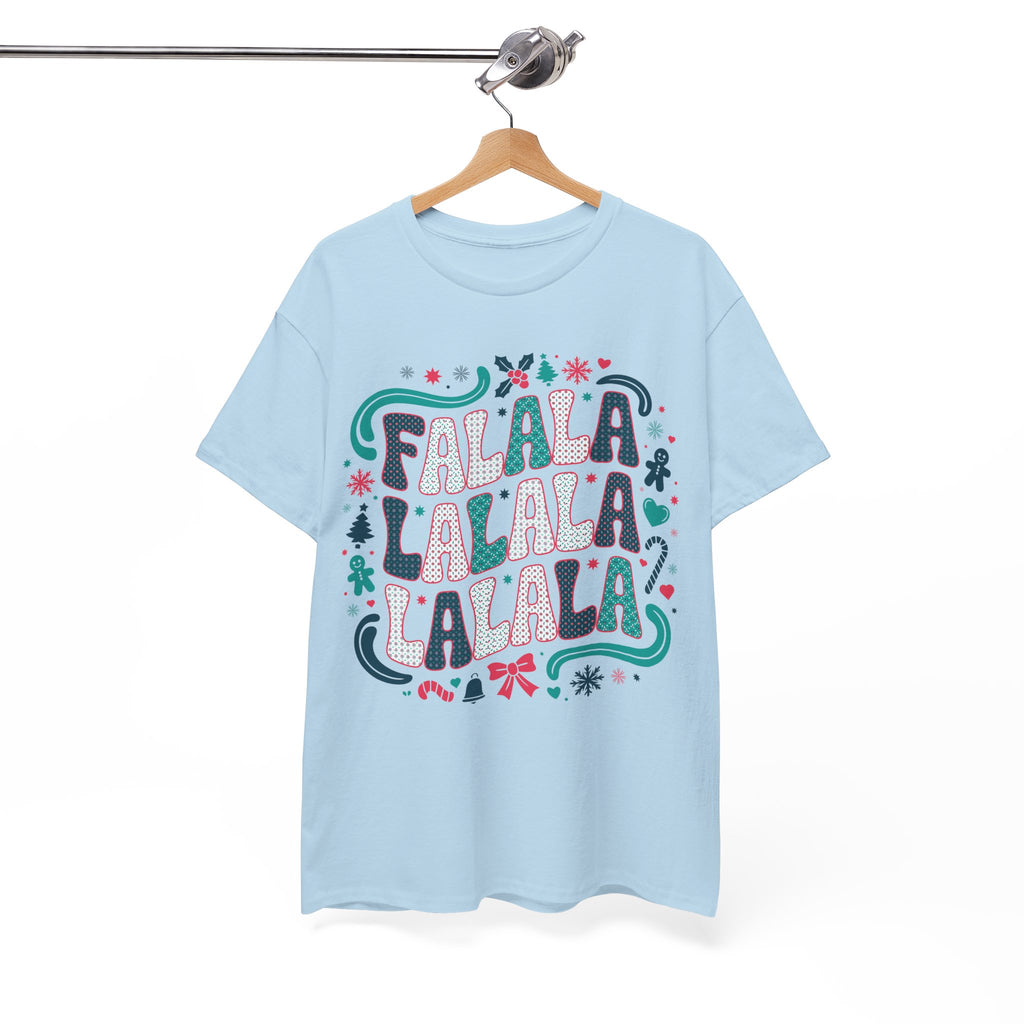 Fa La La La La Christmas T-Shirt — Festive Candy Cane & Gingerbread Holiday Unisex Cotton Tee