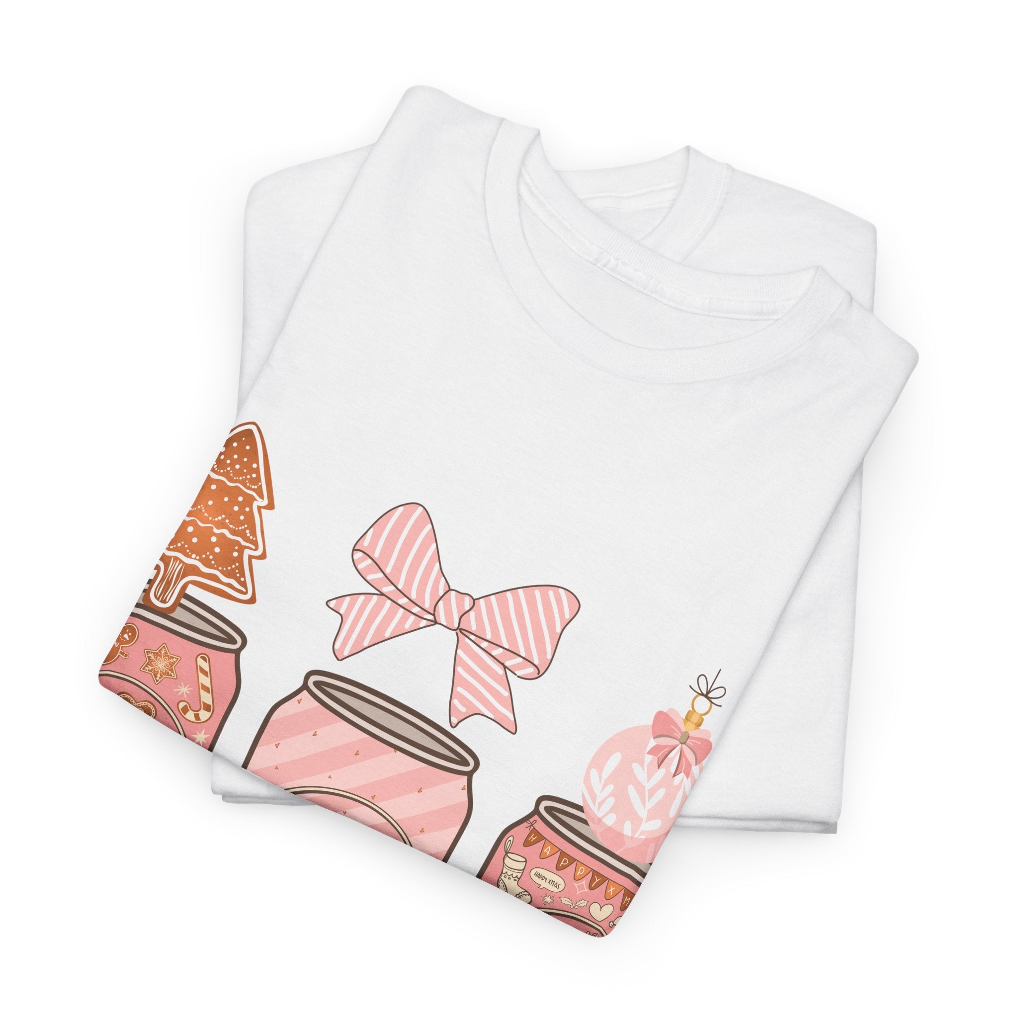 Merry Pop Christmas Soda Can Tee — Pastel Holiday Graphic Unisex Cotton T-Shirt