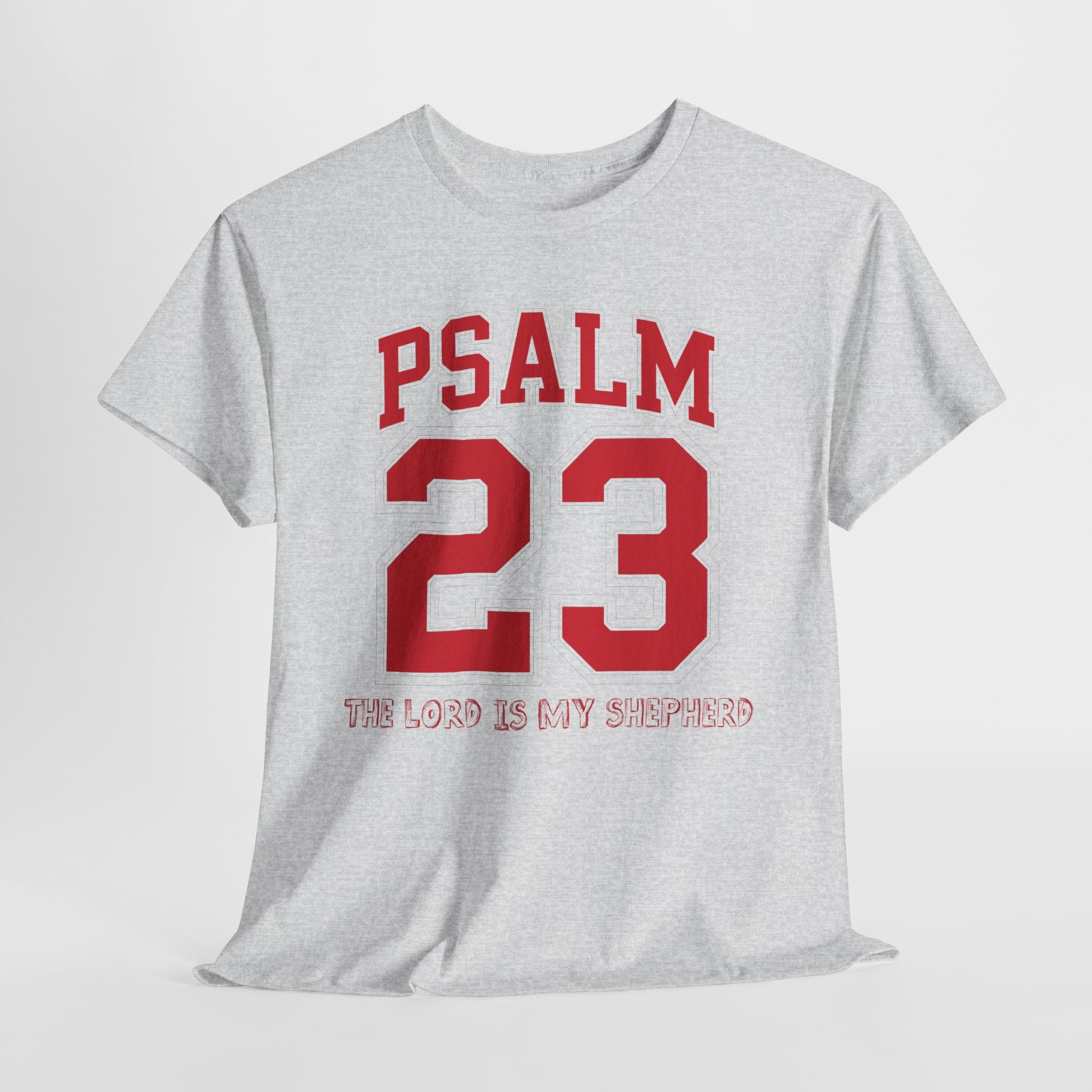 Psalm 23 Varsity T-Shirt — “The Lord Is My Shepherd” Unisex Cotton Tee