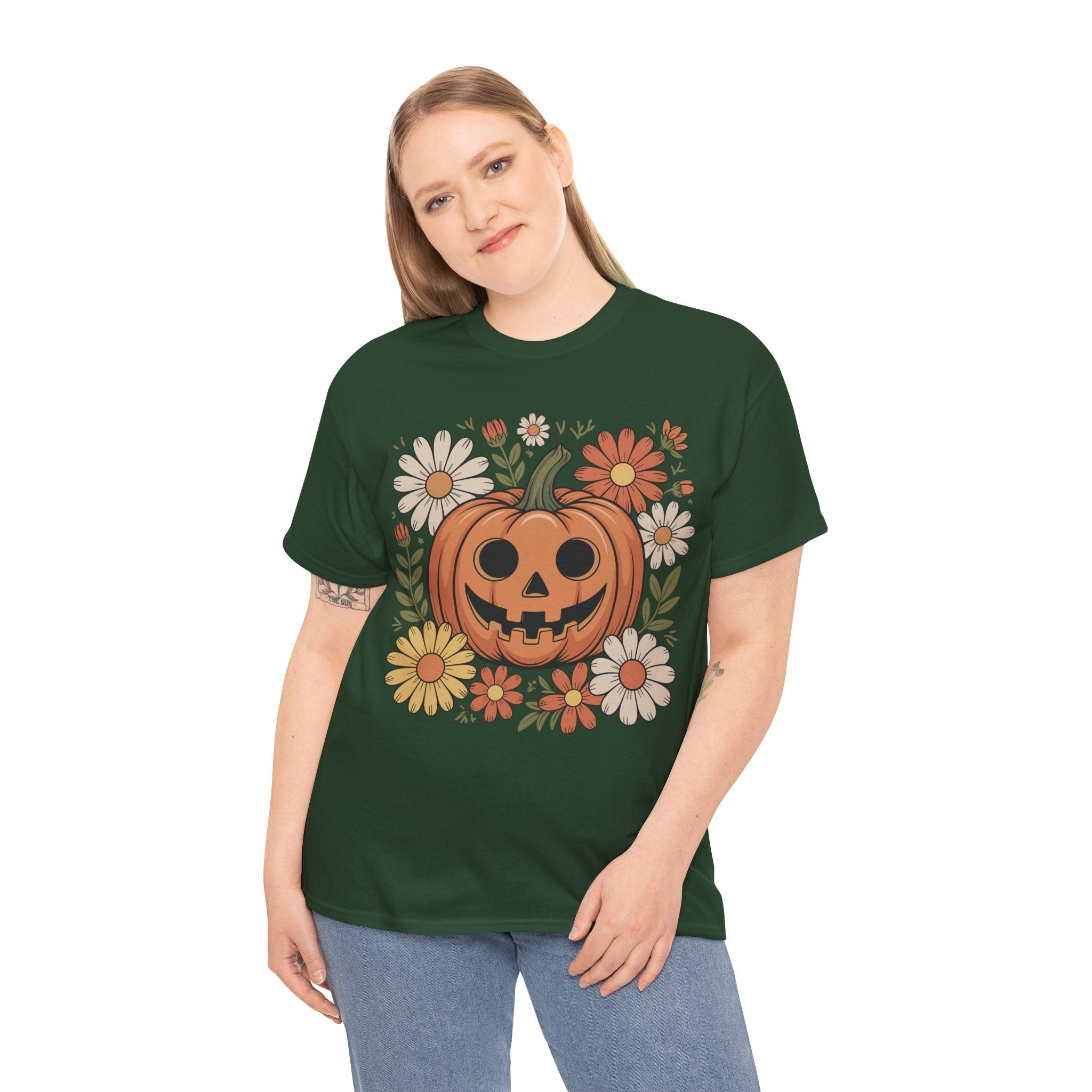 Halloween Pumpkin Unisex Cotton Tee