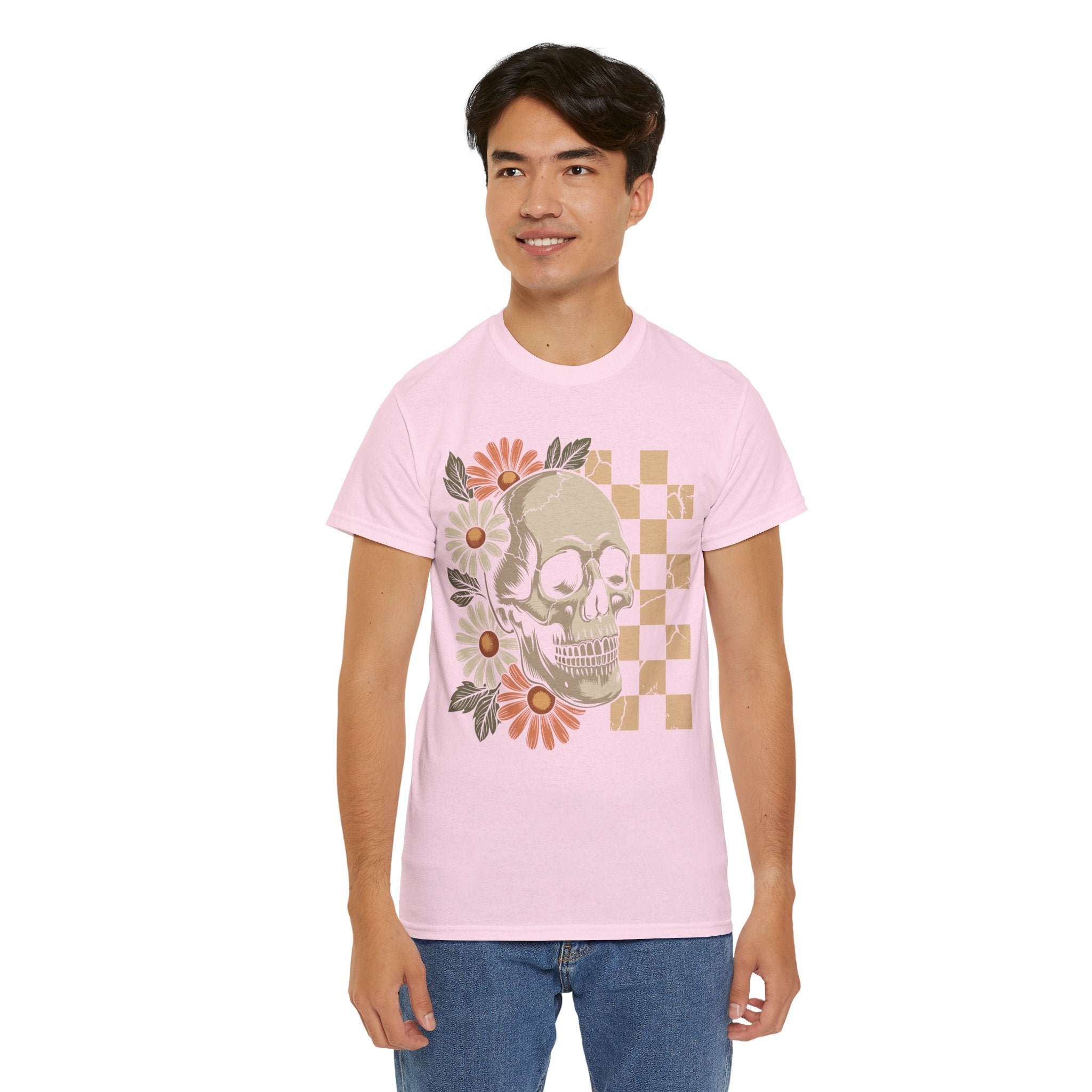 Skull Daisy Unisex Cotton Tshirt
