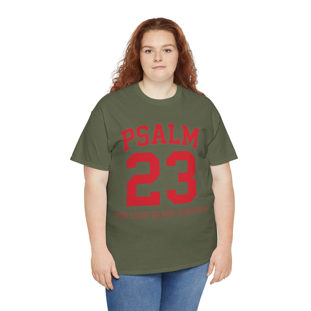 Psalm 23 Varsity T-Shirt — “The Lord Is My Shepherd” Unisex Cotton Tee