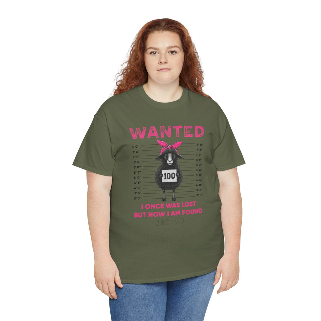 WANTED Black Sheep 'I Once Was Lost But Now I Am Found' Unisex Cotton T-Shirt