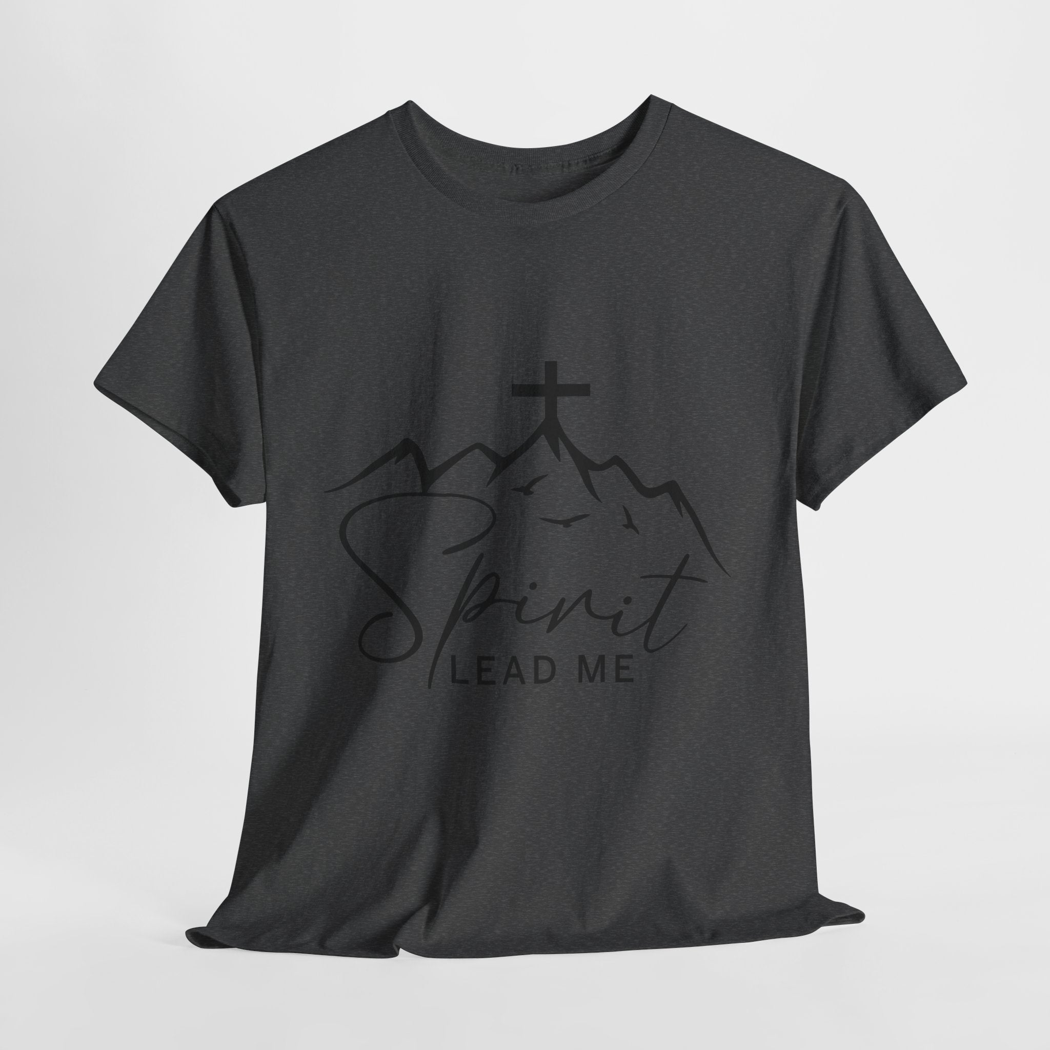Spirit Lead Me Christian T‑Shirt — Minimalist Cross Unisex Cotton Tee