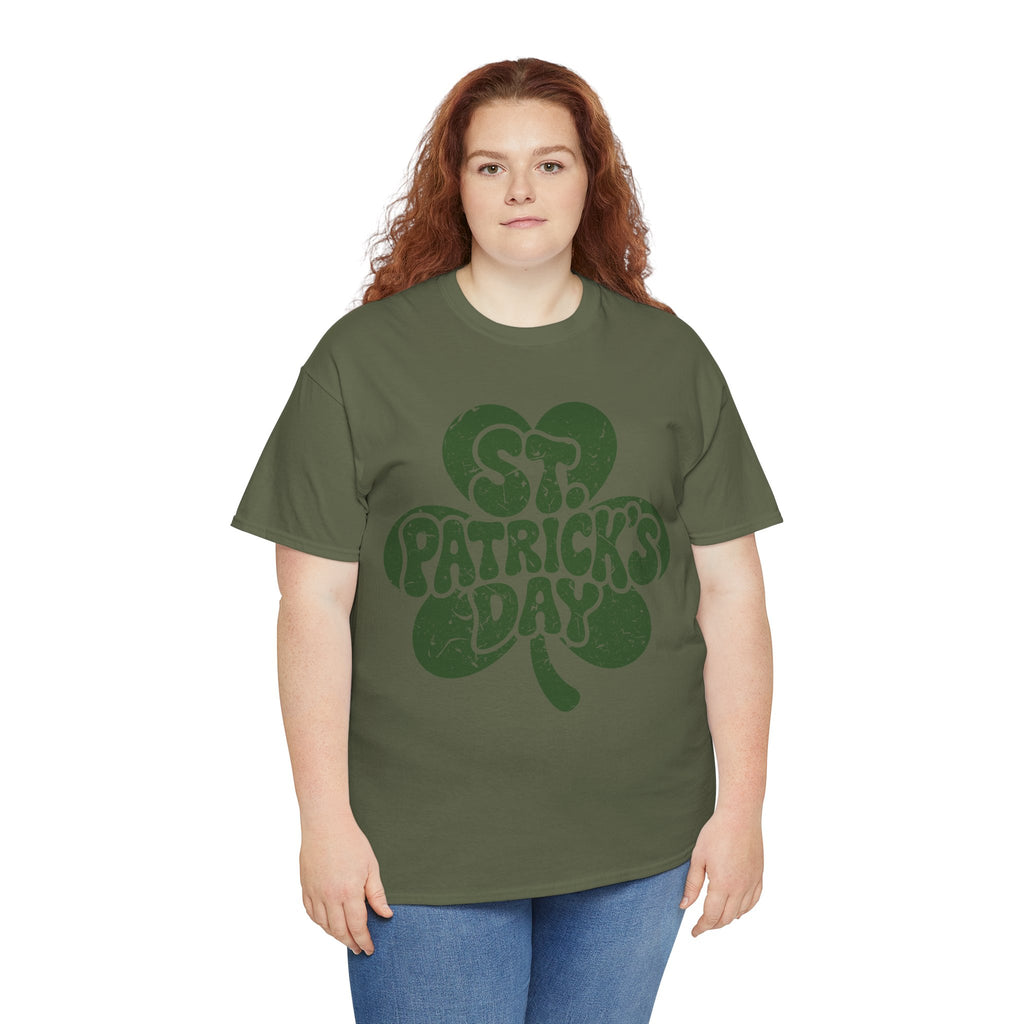 St. Patrick's Day Shamrock Tee — Retro Bubble Lettering Unisex Cotton Tee