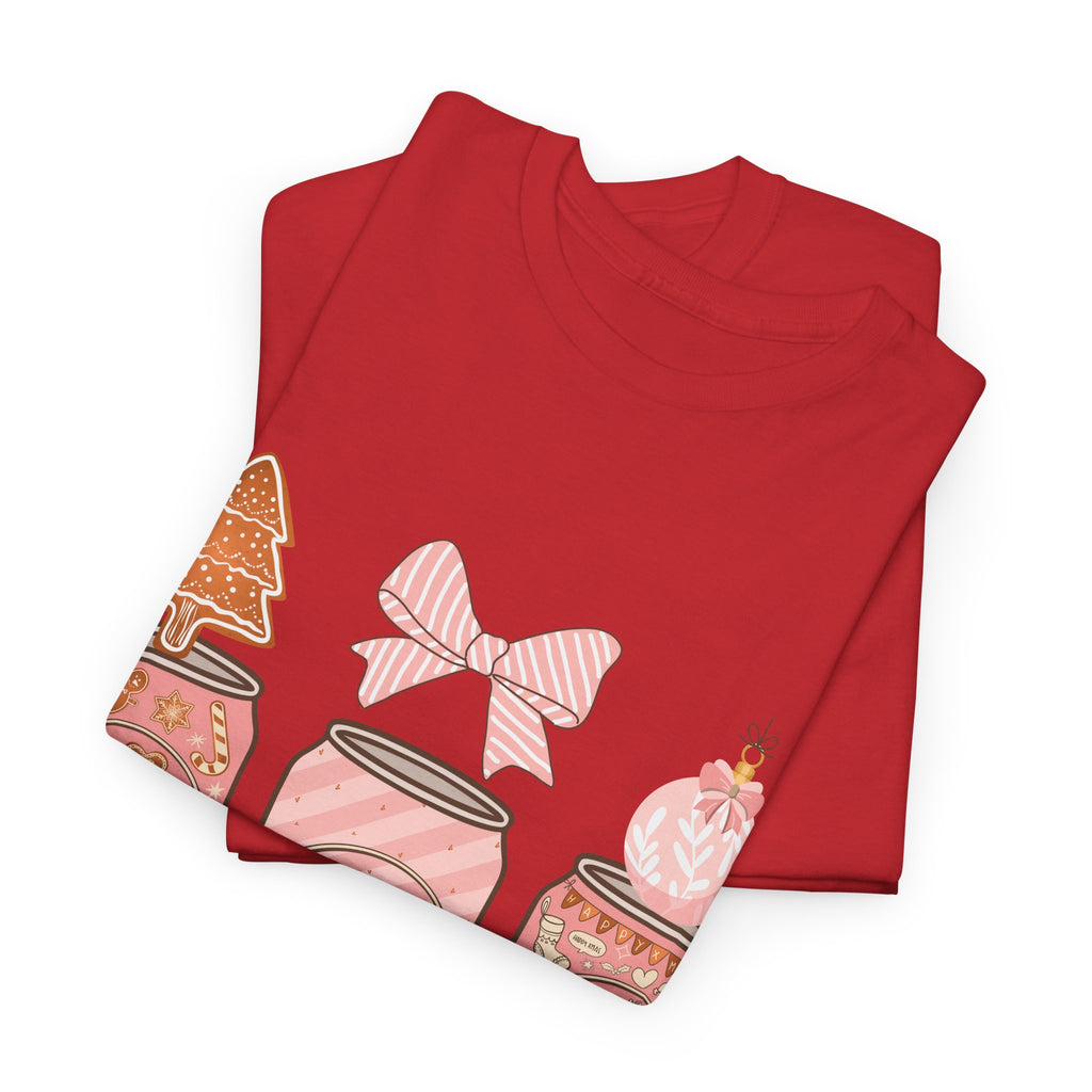 Merry Pop Christmas Soda Can Tee — Pastel Holiday Graphic Unisex Cotton T-Shirt