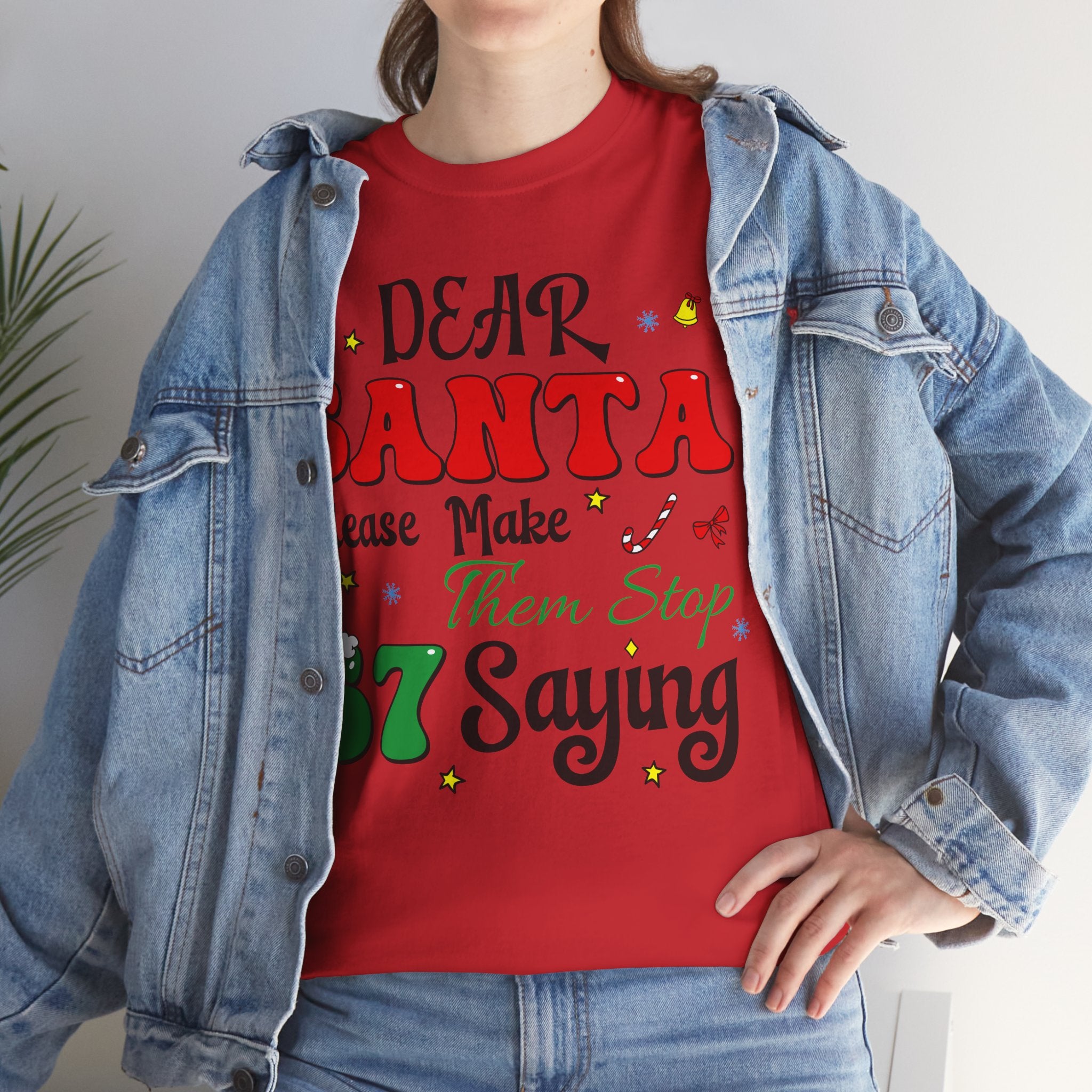 Santa 67 Them Stop Christmas Unisex Cotton Tee