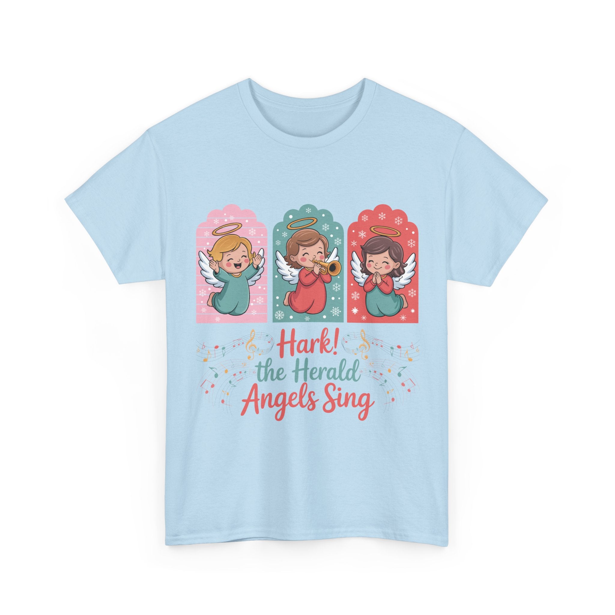 Hark! The Herald Angels Sing Tee — Three Singing Angels Christmas Unisex Cotton T-Shirt