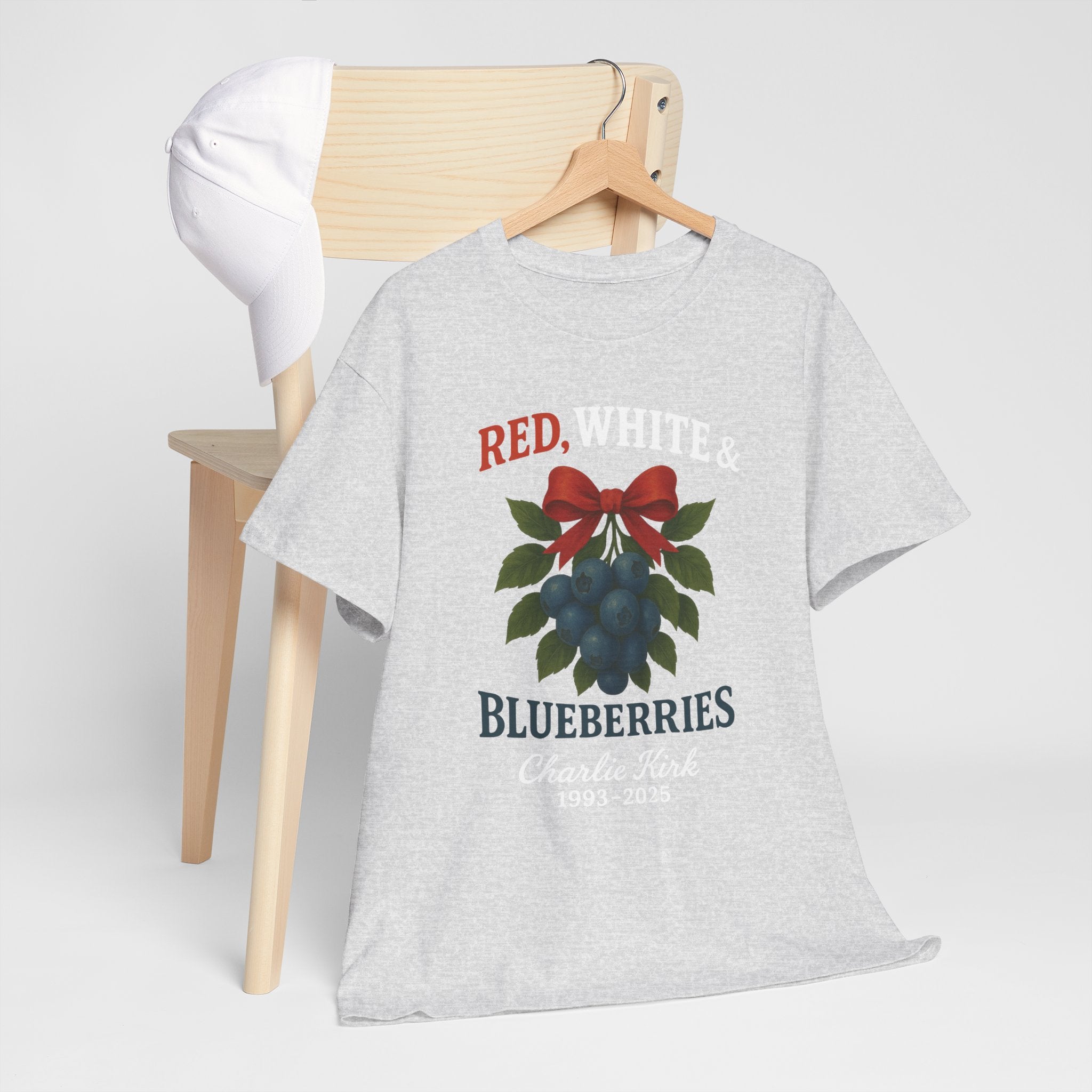 Red, White & Blueberries T-Shirt — Patriotic Blueberry Graphic Unisex Cotton Tee