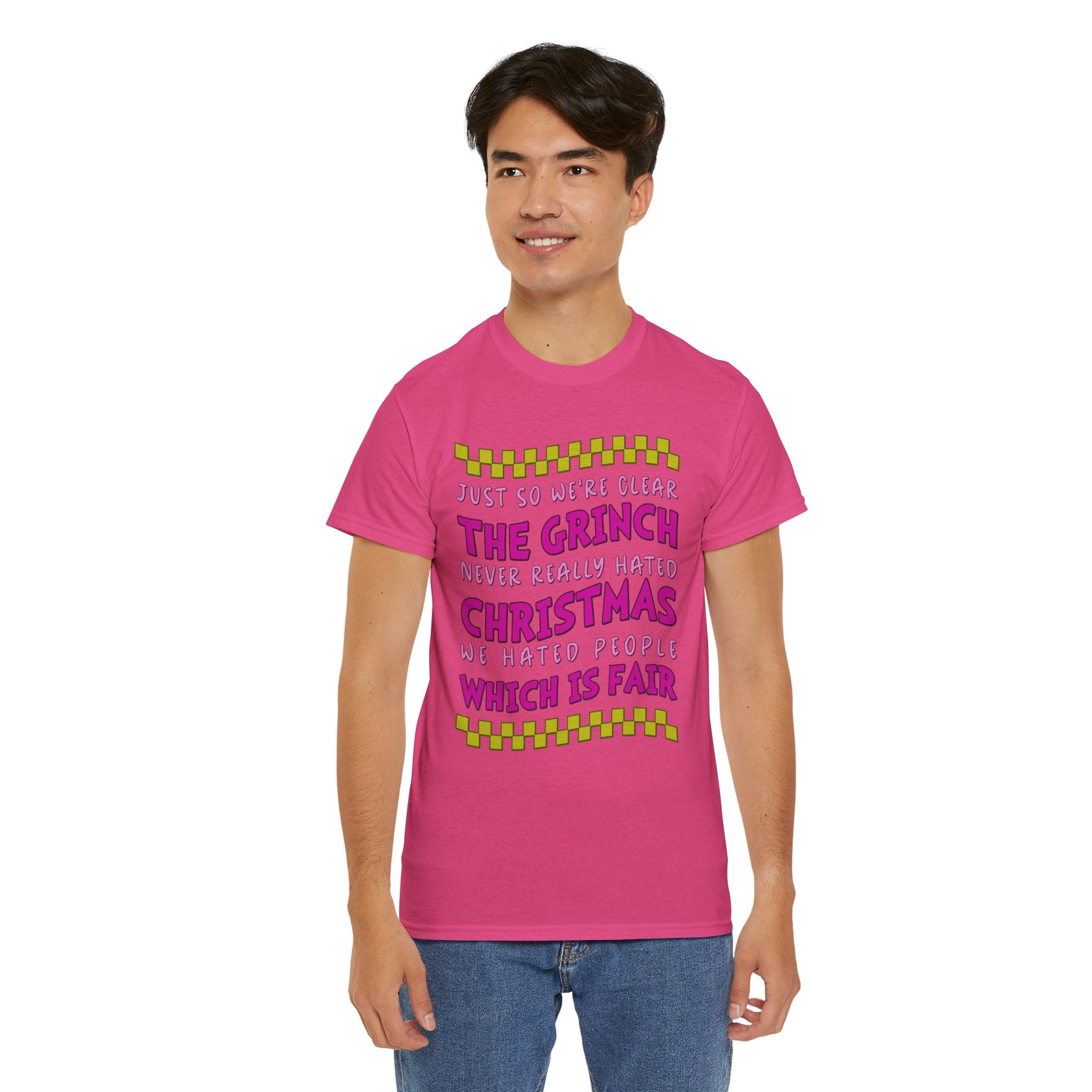 Grinch Never Hated Christmas Funny Unisex Cotton Tee