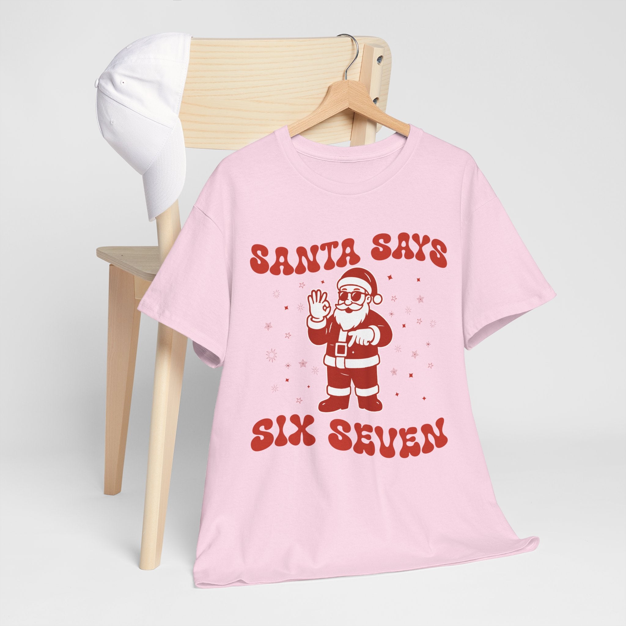 Retro 'Santa Says Six Seven' Christmas Unisex Cotton Tee