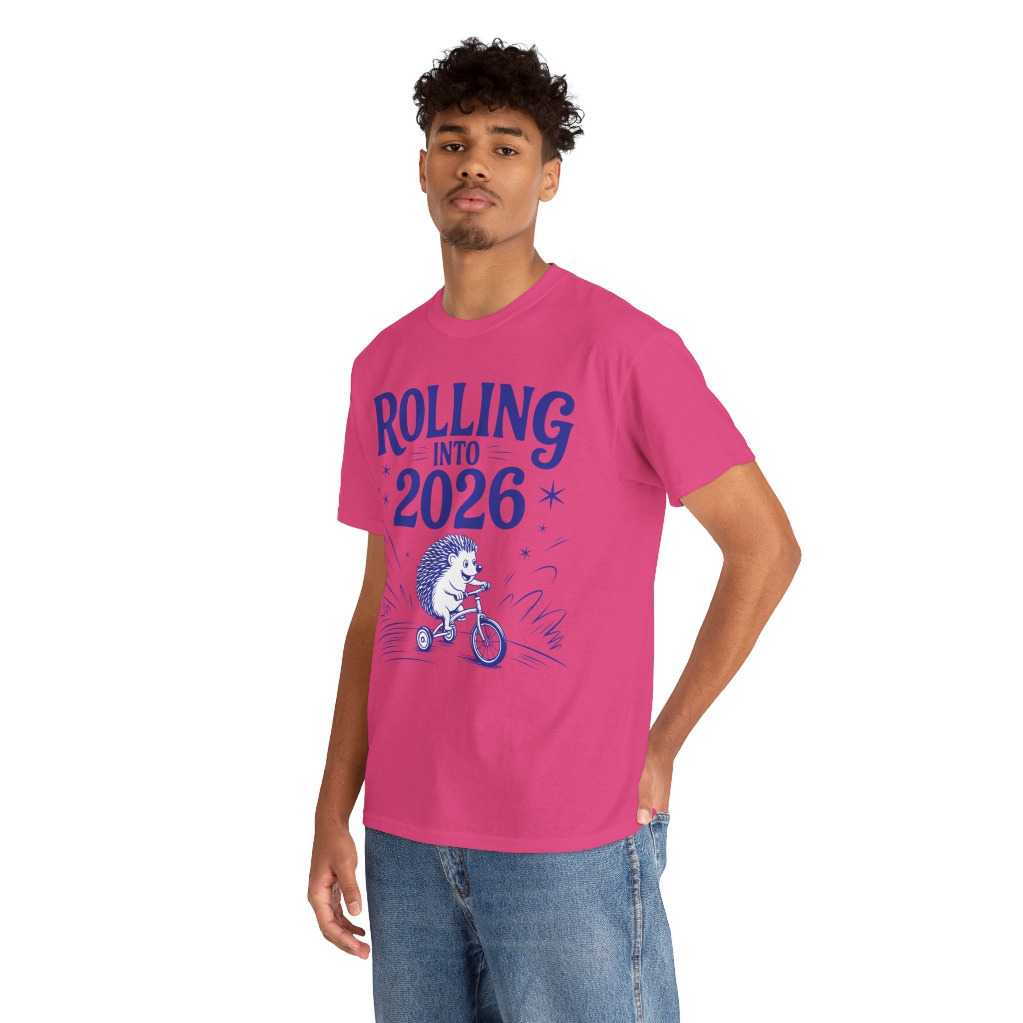 Rolling Into 2026 Hedgehog Tricycle Unisex Cotton Tee