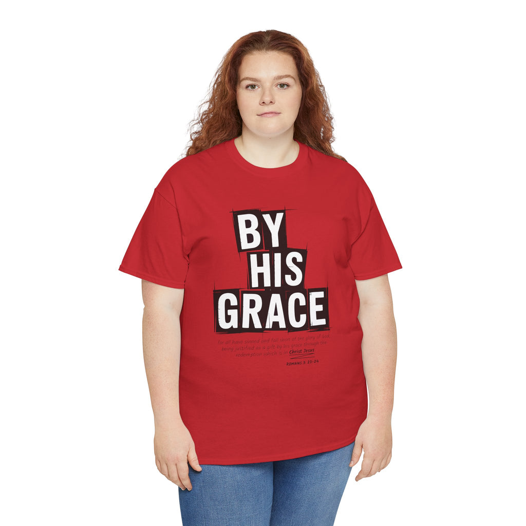 By His Grace tee — Minimalist Faith Christian Unisex Cotton T-Shirt