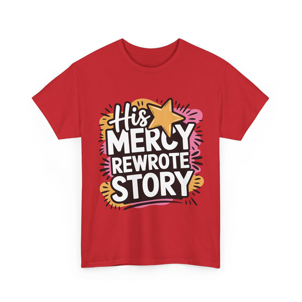 His Mercy Rewrote My Story Tee — Retro Christian Graphic T-Shirt