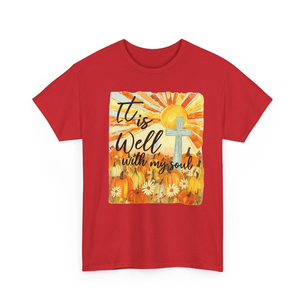 It Is Well With My Soul Pumpkin Sunrise Unisex Cotton T-Shirt