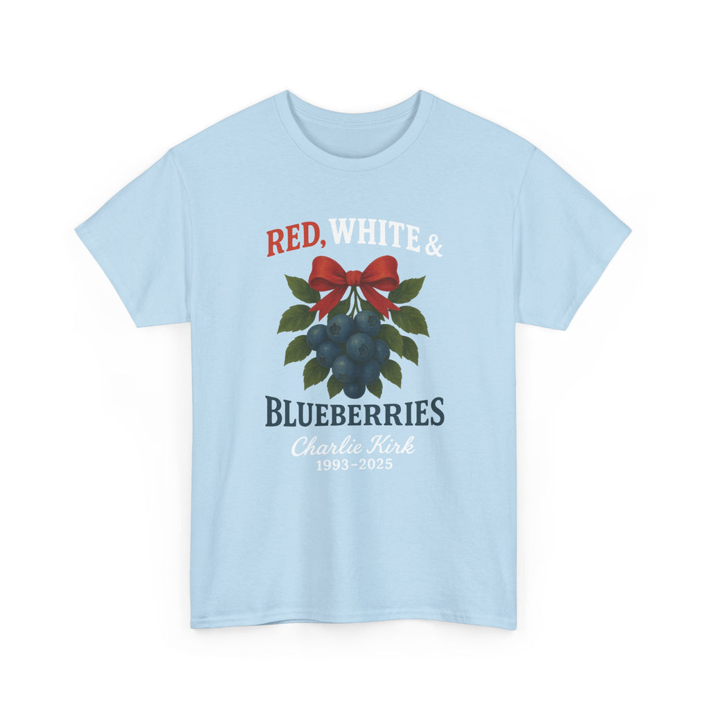 Red, White & Blueberries T-Shirt — Patriotic Blueberry Graphic Unisex Cotton Tee