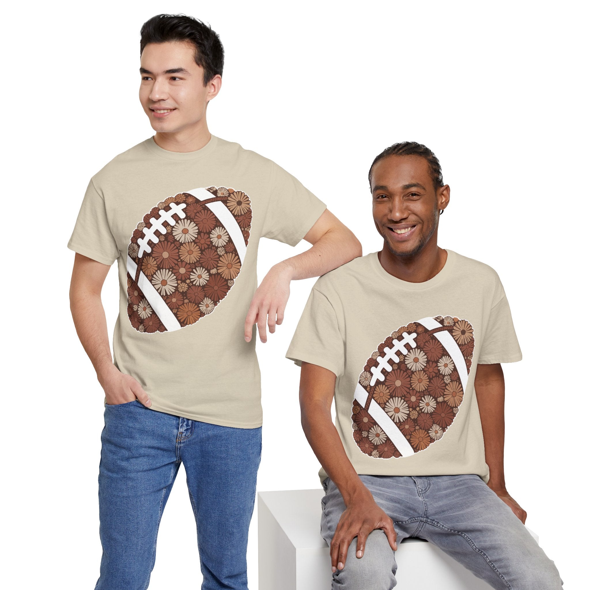 Game Day Touch Down Football Tee — Helmets, Flags & Cheer Icons Unisex Cotton Tee