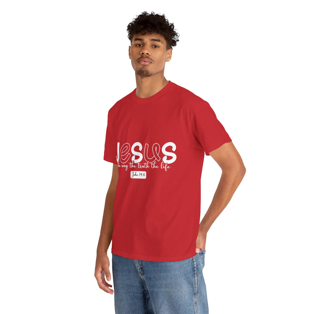John 14:6 Christian Tee — Minimalist Script Faith T-Shirt