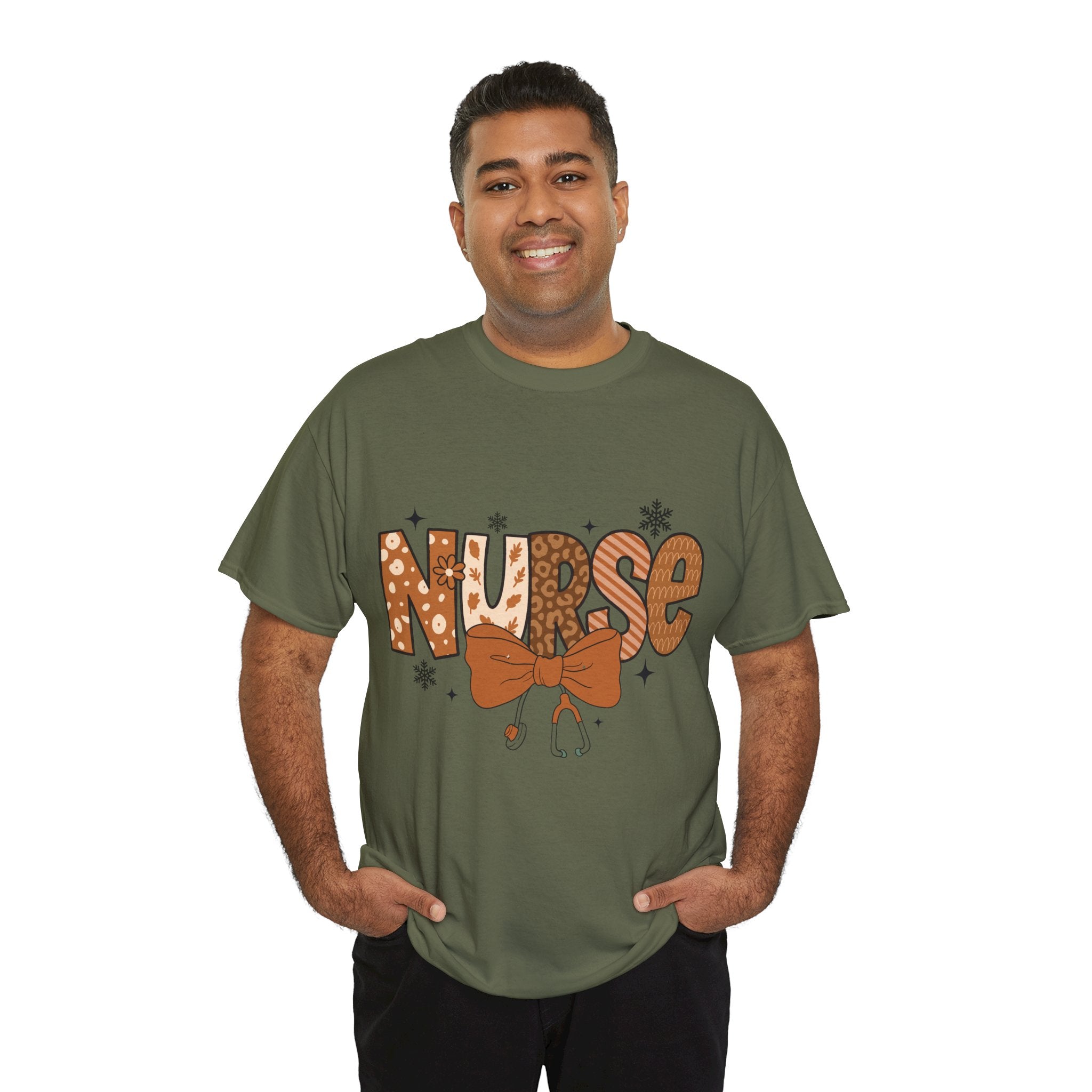 NURSE Fall Stethoscope Tee — Brown Autumn Nurse Unisex CottonT shirt