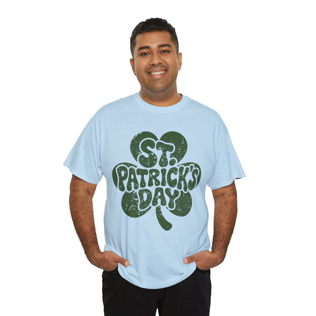 St. Patrick's Day Shamrock Tee — Retro Bubble Lettering Unisex Cotton Tee